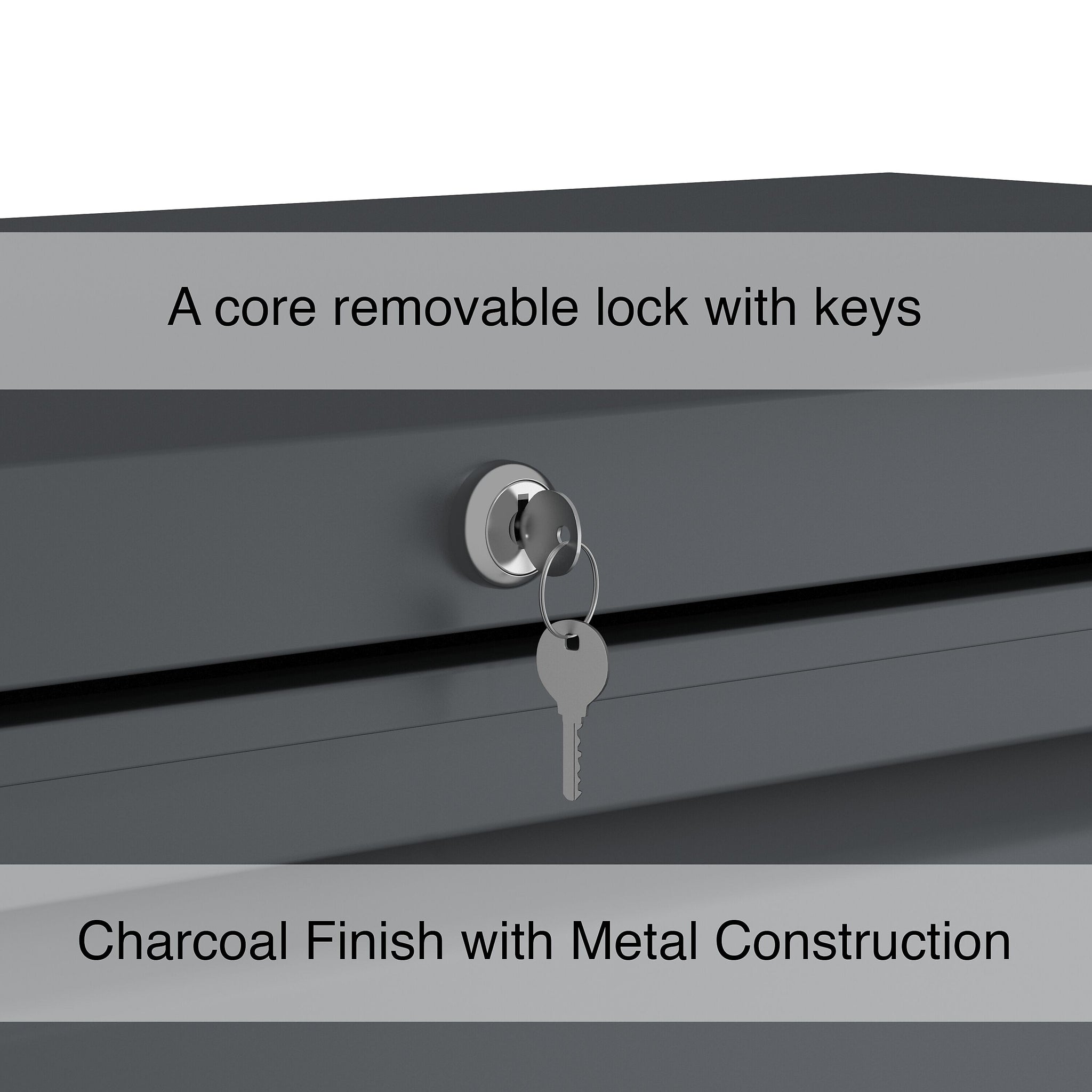 Staples 5-Drawer Lateral File Cabinet, Locking, Letter/Legal, Charcoal, 42