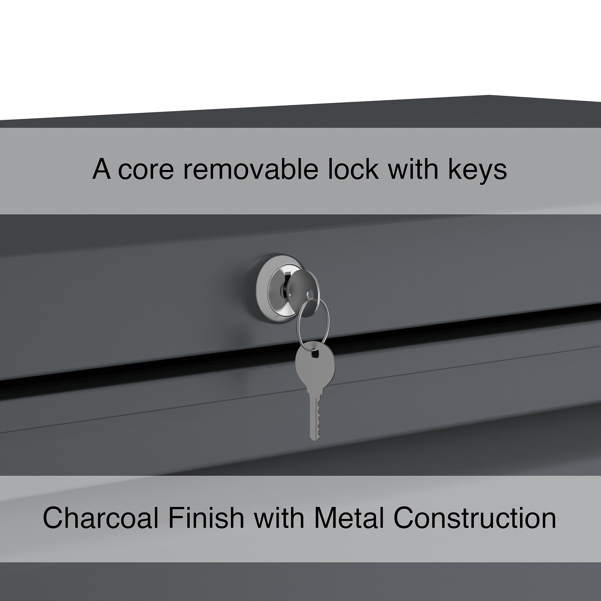 Staples 5-Drawer Lateral File Cabinet, Locking, Letter/Legal, Charcoal, 42