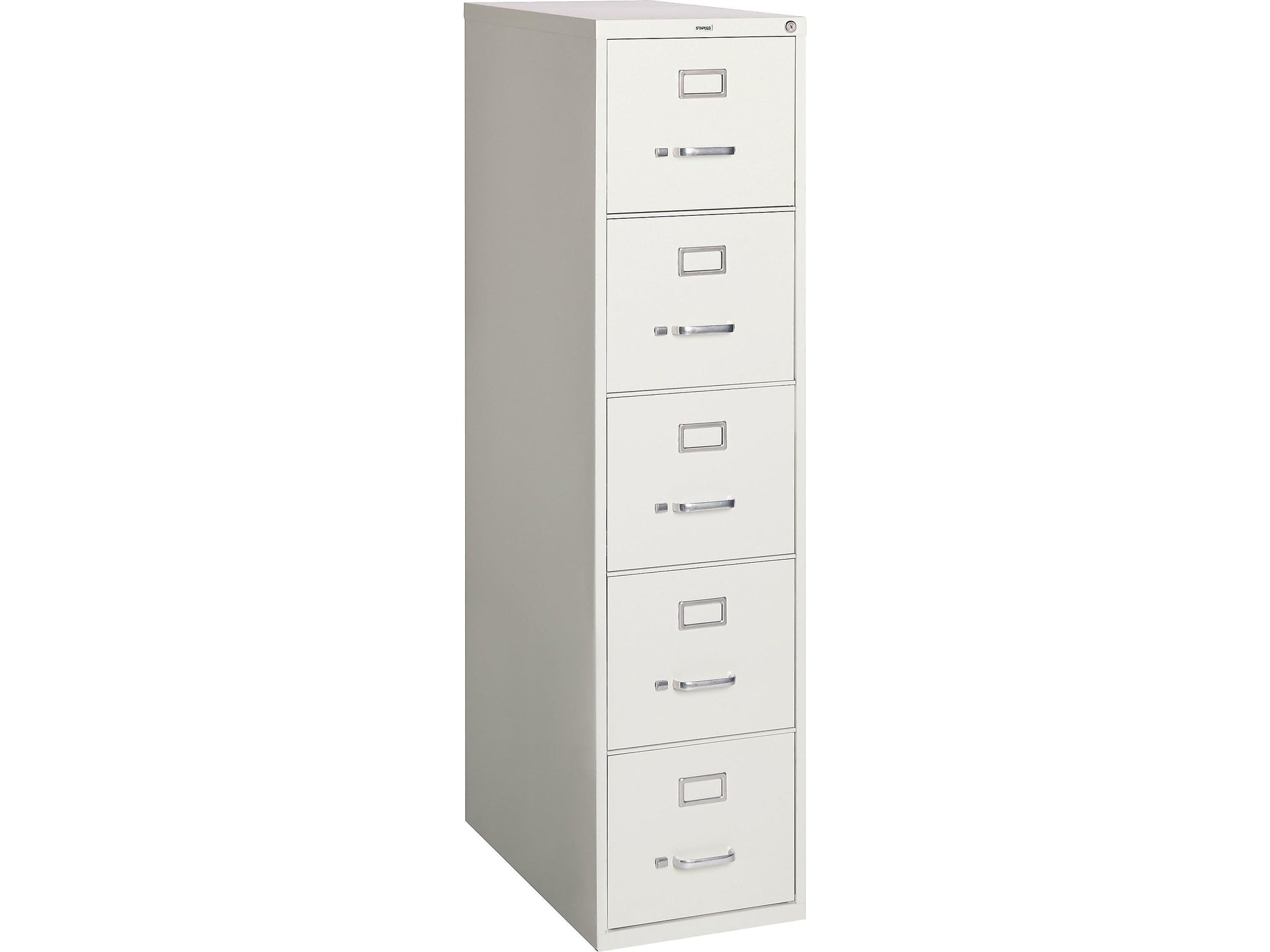 Staples 5 File Drawers Vertical File Cabinet, Locking, Gray, Letter, 26.5