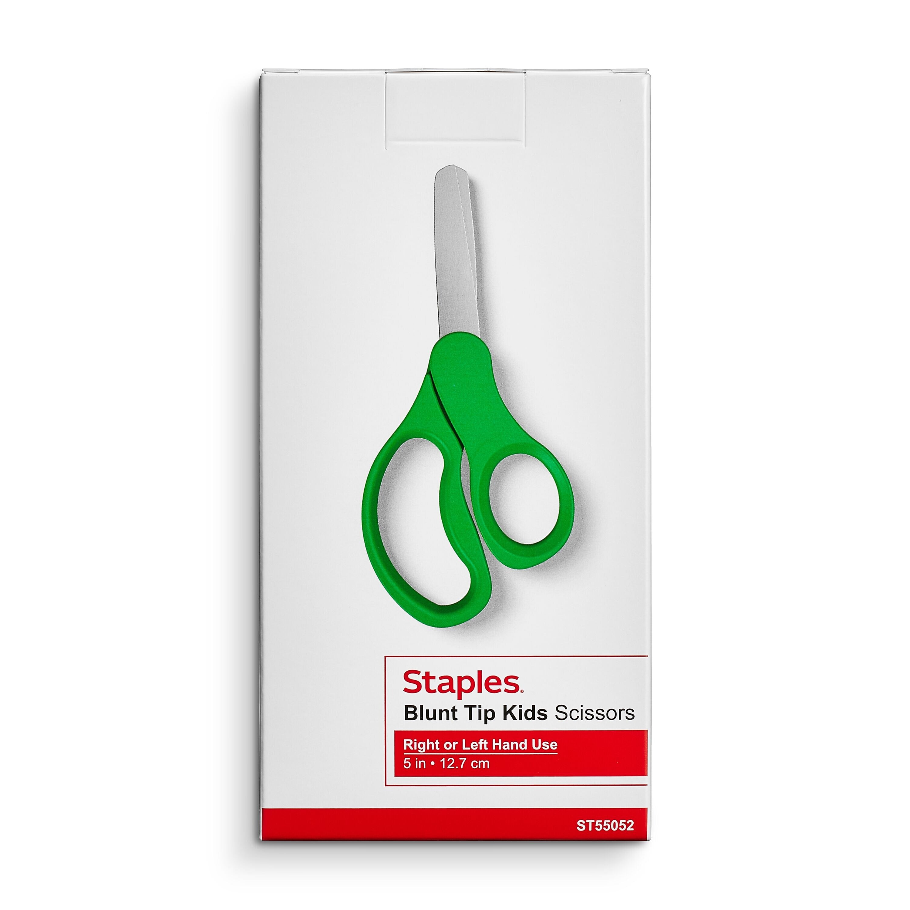 Staples 5" Kids Blunt Tip Stainless Steel Scissors, Straight Handle, Right & Left Handed