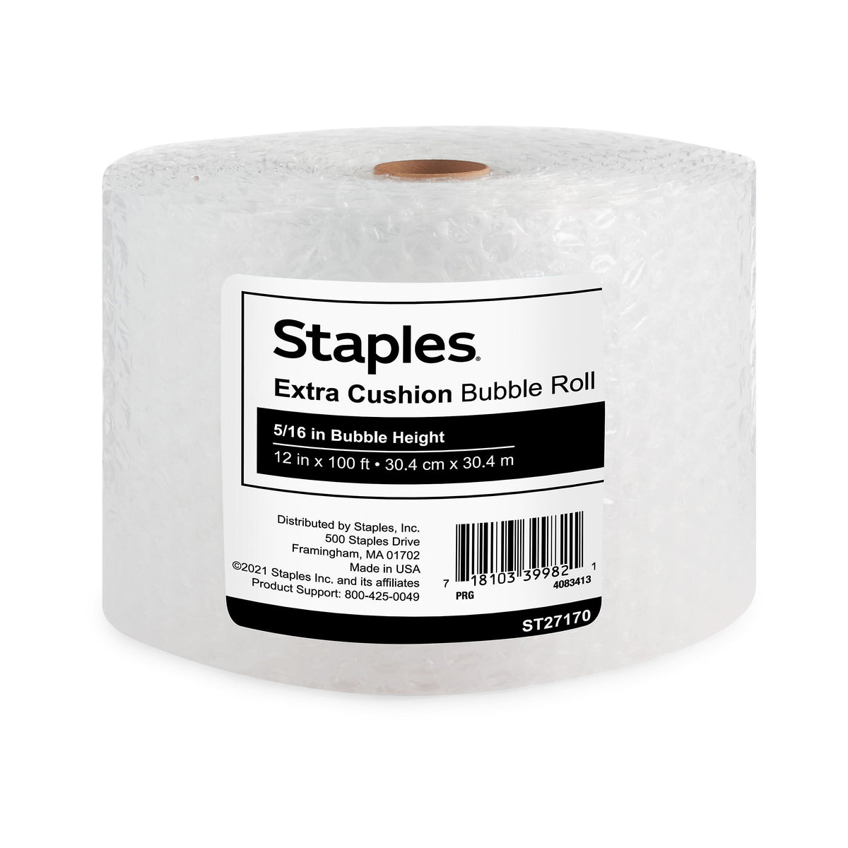 Staples® 5/16" Bubble Roll, UPSable, 12" x 100'