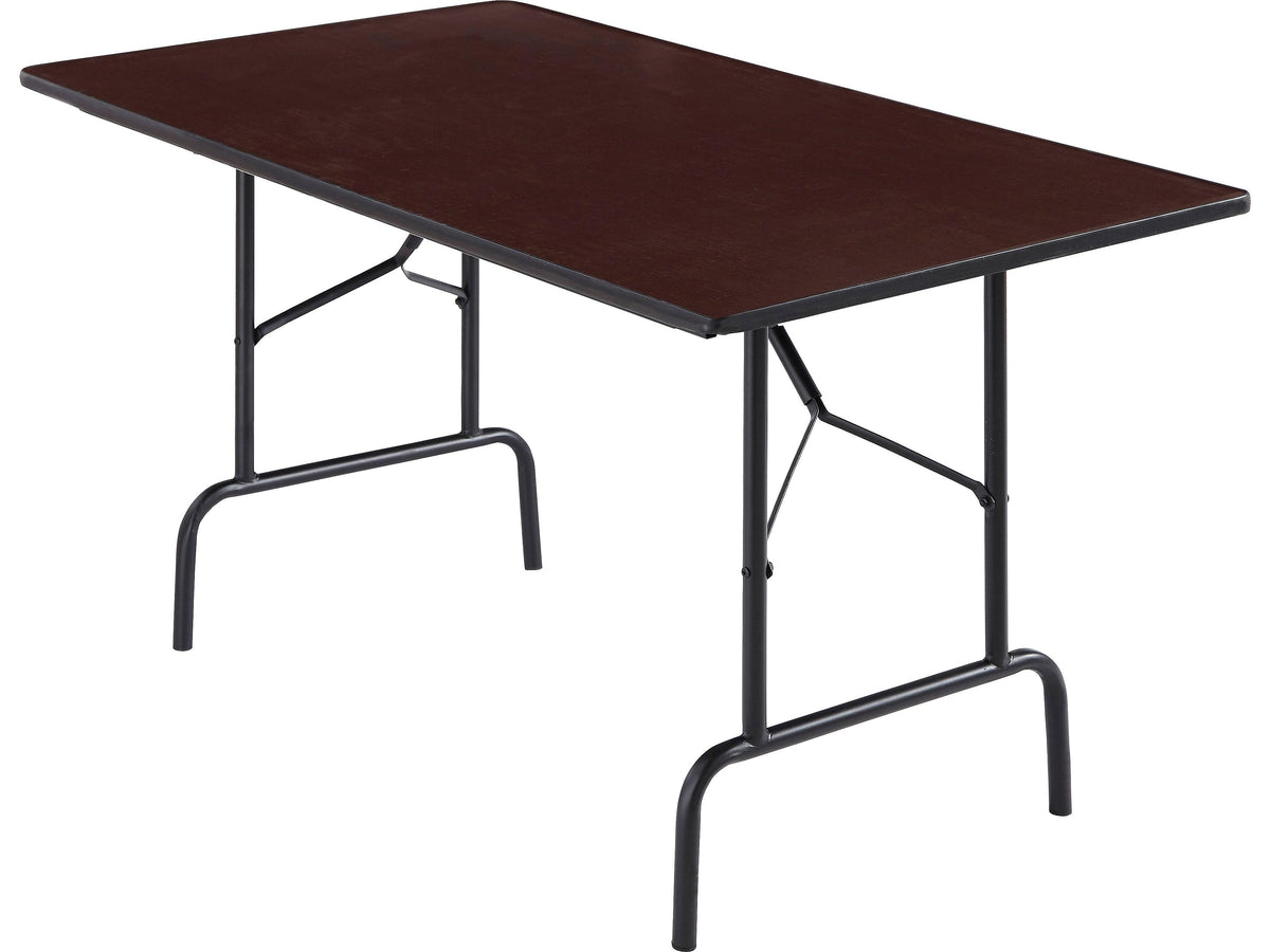 Staples® 6' x 30" Wooden Folding Table, Walnut