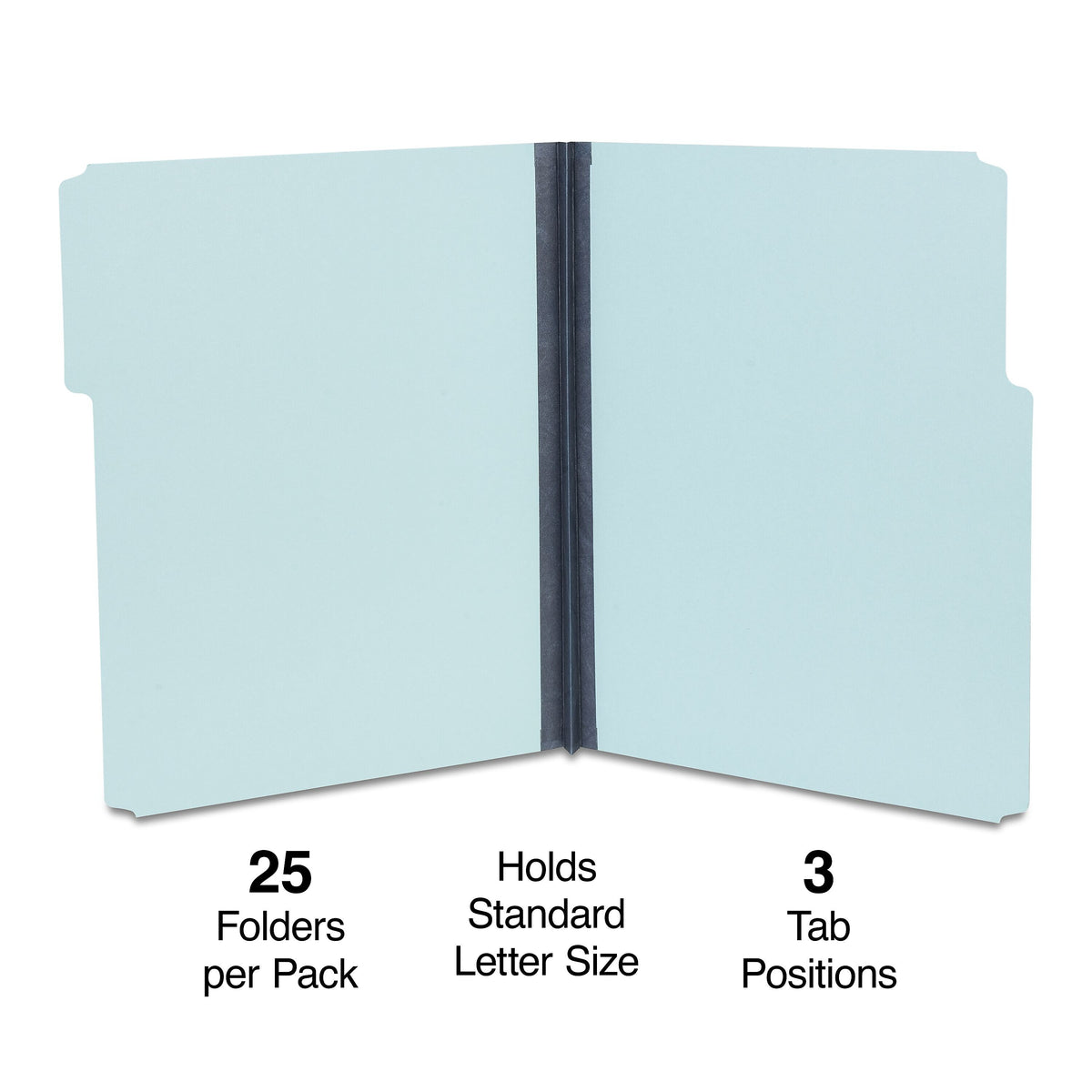 Staples 60% Recycled Heavyweight File Folders, 1/3-Cut Tab, Letter Size, Blue, 25/Box