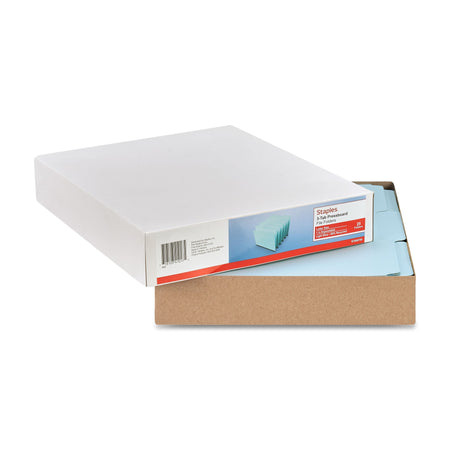 Staples 60% Recycled Heavyweight File Folders, 1/3-Cut Tab, Letter Size, Blue, 25/Box