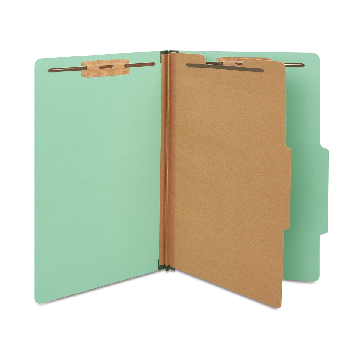 Staples 60% Recycled Pressboard Classification Folder, 1-Divider, 1.75" Expansion, Legal Size, Light Green, 20/Box