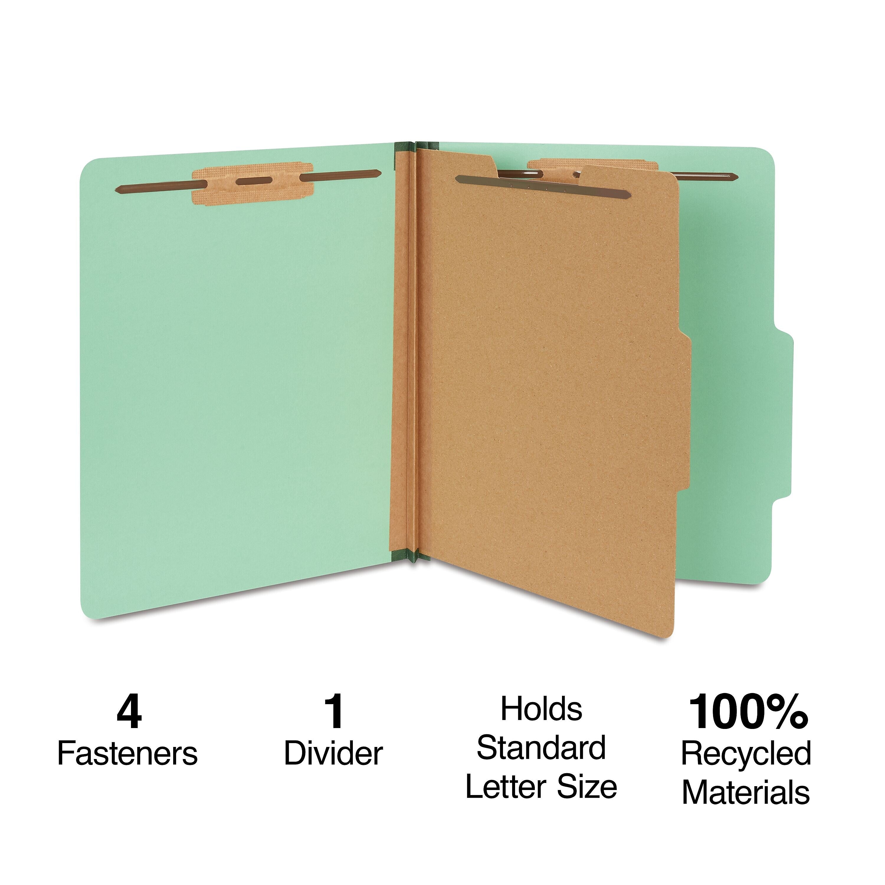 Staples 60% Recycled Pressboard Classification Folder, 1-Divider, 1.75
