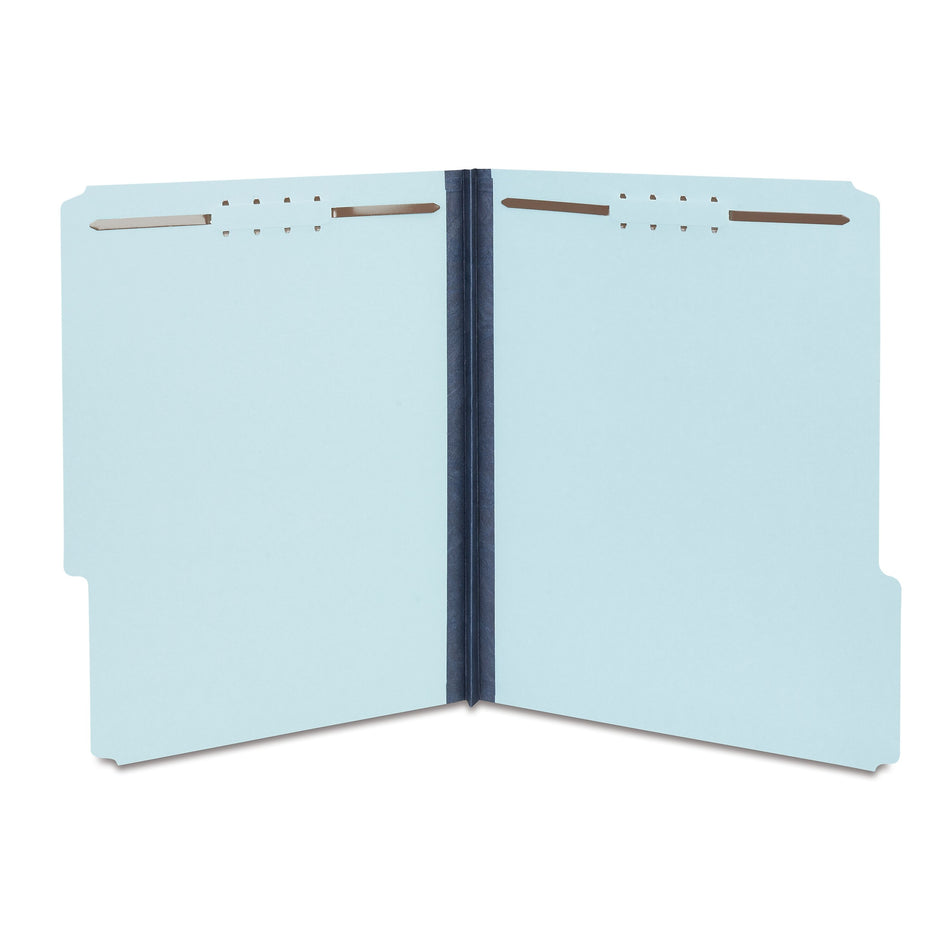 Staples® 60% Recycled Pressboard Classification Folder, 1" Expansion, Letter Size, Light Blue, 25/Box