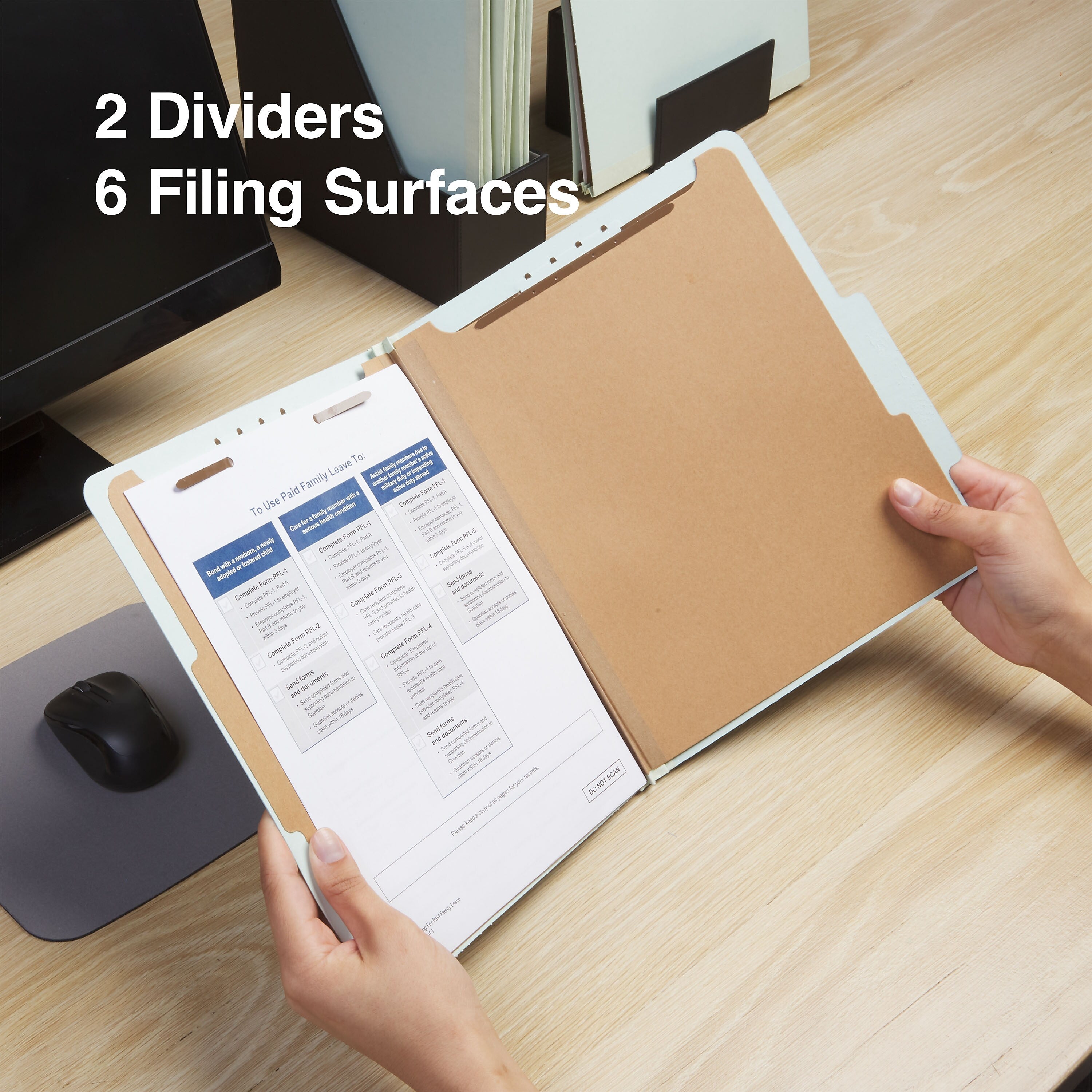 Staples® 60% Recycled Pressboard Classification Folder, 2-Dividers, 2.5