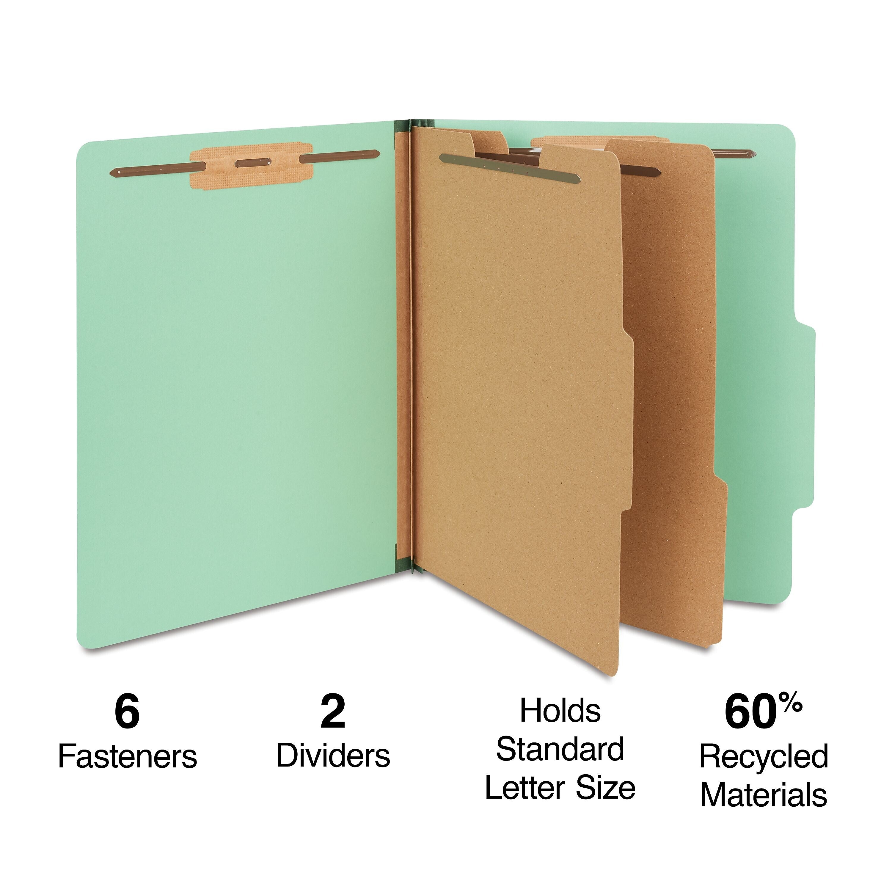 Staples 60% Recycled Pressboard Classification Folder, 2-Dividers, 2.5