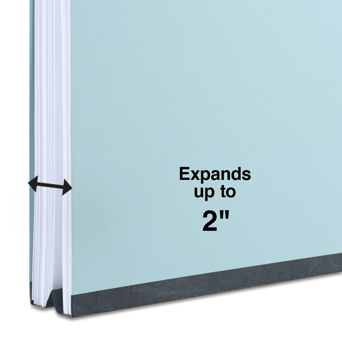 Staples® 60% Recycled Pressboard Classification Folder, 2" Expansion, Letter Size, Blue, 25/Box