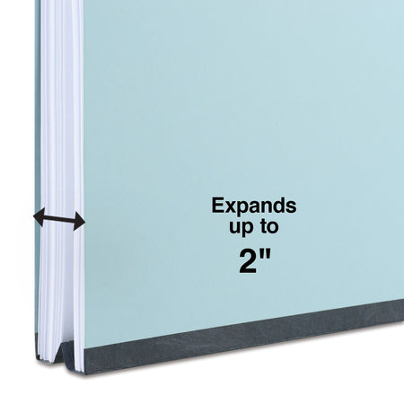 Staples® 60% Recycled Pressboard Classification Folder, 2" Expansion, Letter Size, Blue, 25/Box