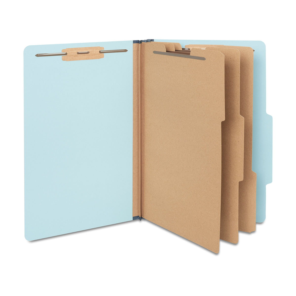 Staples® 60% Recycled Pressboard Classification Folder, 3-Dividers, 3 1/2" Expansion, Letter Size, Blue, 20/Box