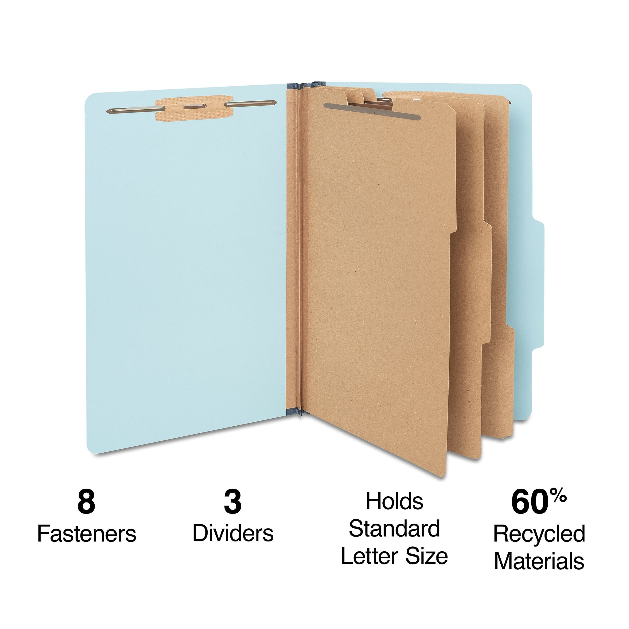 Staples® 60% Recycled Pressboard Classification Folder, 3-Dividers, 3 1/2