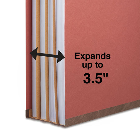 Staples 60% Recycled Pressboard Classification Folder, 3-Dividers, 3.5" Expansion, Legal Size, Brick Red, 20/Box