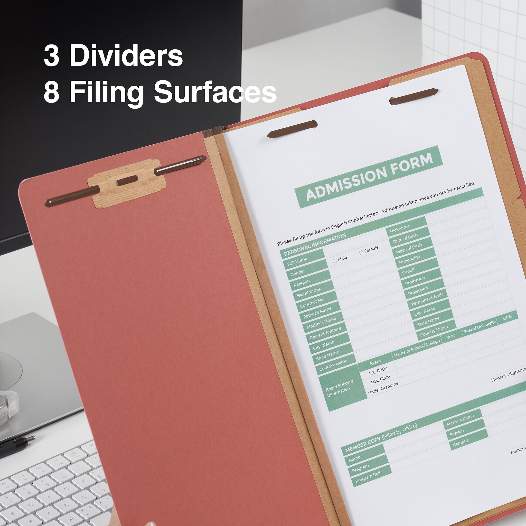 Staples 60% Recycled Pressboard Classification Folder, 3-Dividers, 3.5