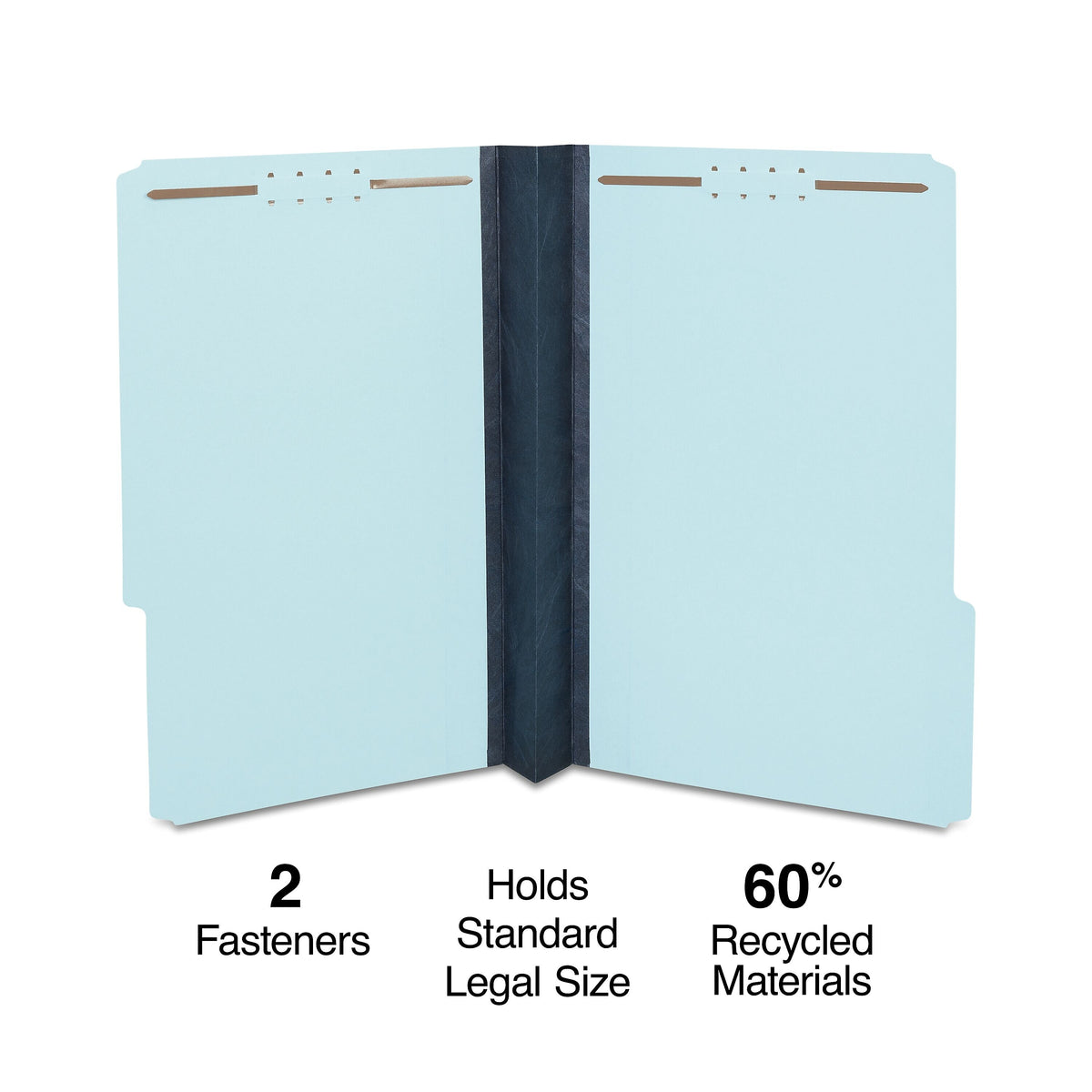 Staples® 60% Recycled Pressboard Classification Folder, 3" Expansion, Legal Size, Light Blue, 25/Box