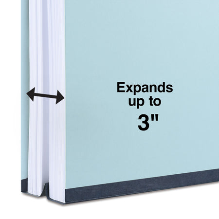 Staples® 60% Recycled Pressboard Classification Folder, 3" Expansion, Legal Size, Light Blue, 25/Box