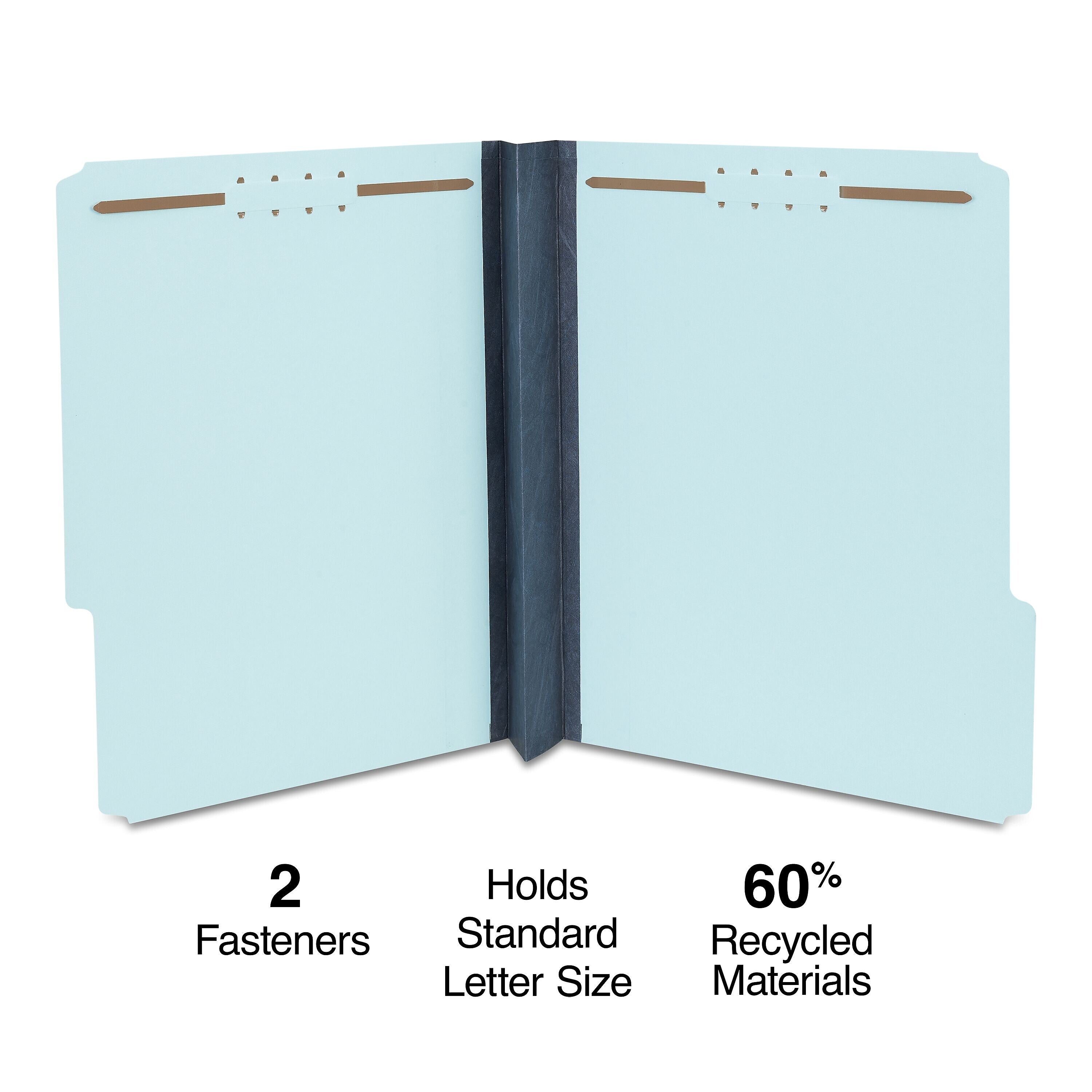 Staples® 60% Recycled Pressboard Classification Folder, 3" Expansion, Letter Size, Light Blue, 25/Box