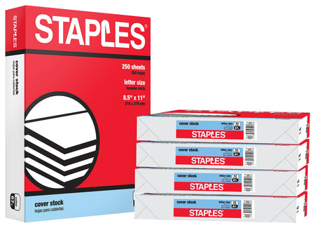 Staples 67 lb. Cover Stock Paper, 8.5" x 11", White, 250 Sheets/Pack