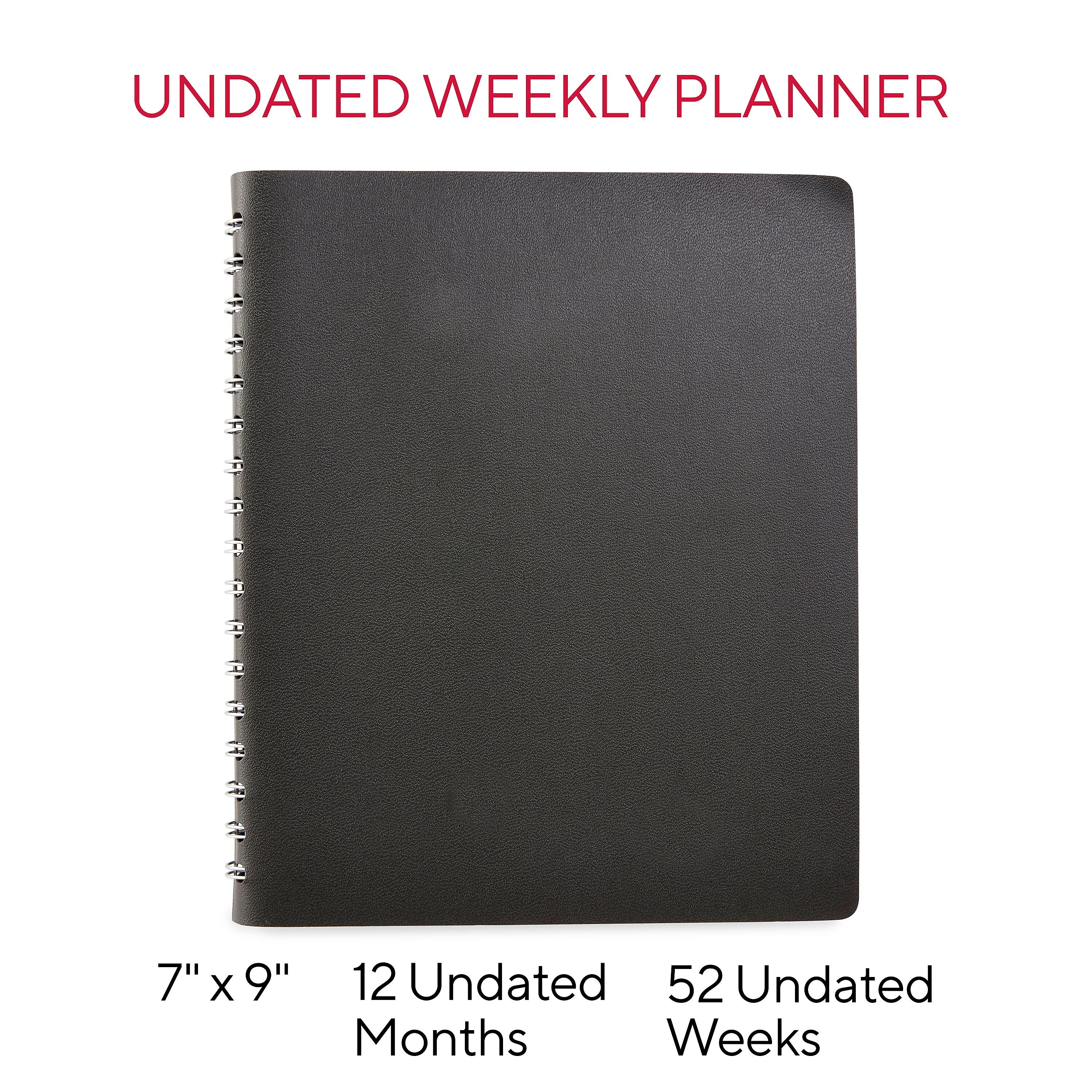 Staples 7" x 8.75" Daily Planner, Black