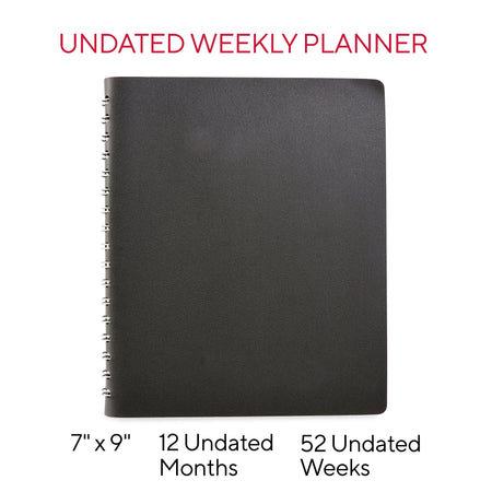 Staples 7" x 8.75" Daily Planner, Black