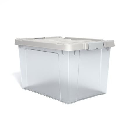 Staples 78.4 Qt. Latch Lid Storage Bin, Clear