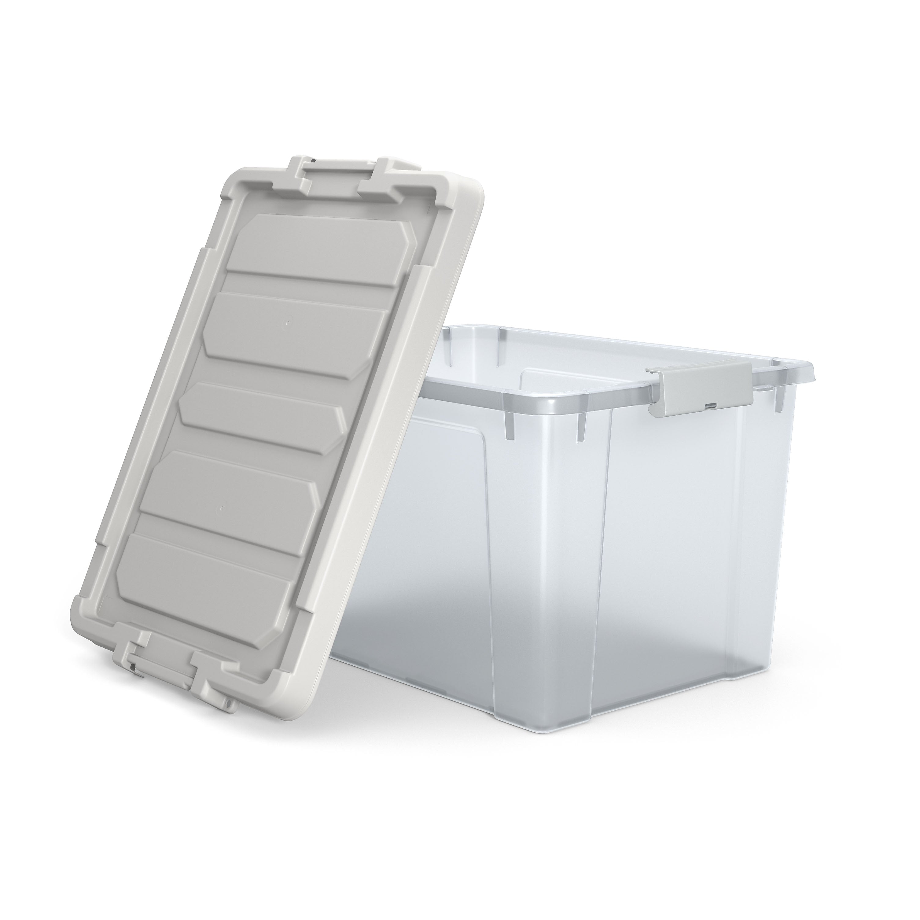 Staples 78.4 Qt. Latch Lid Storage Bin, Clear