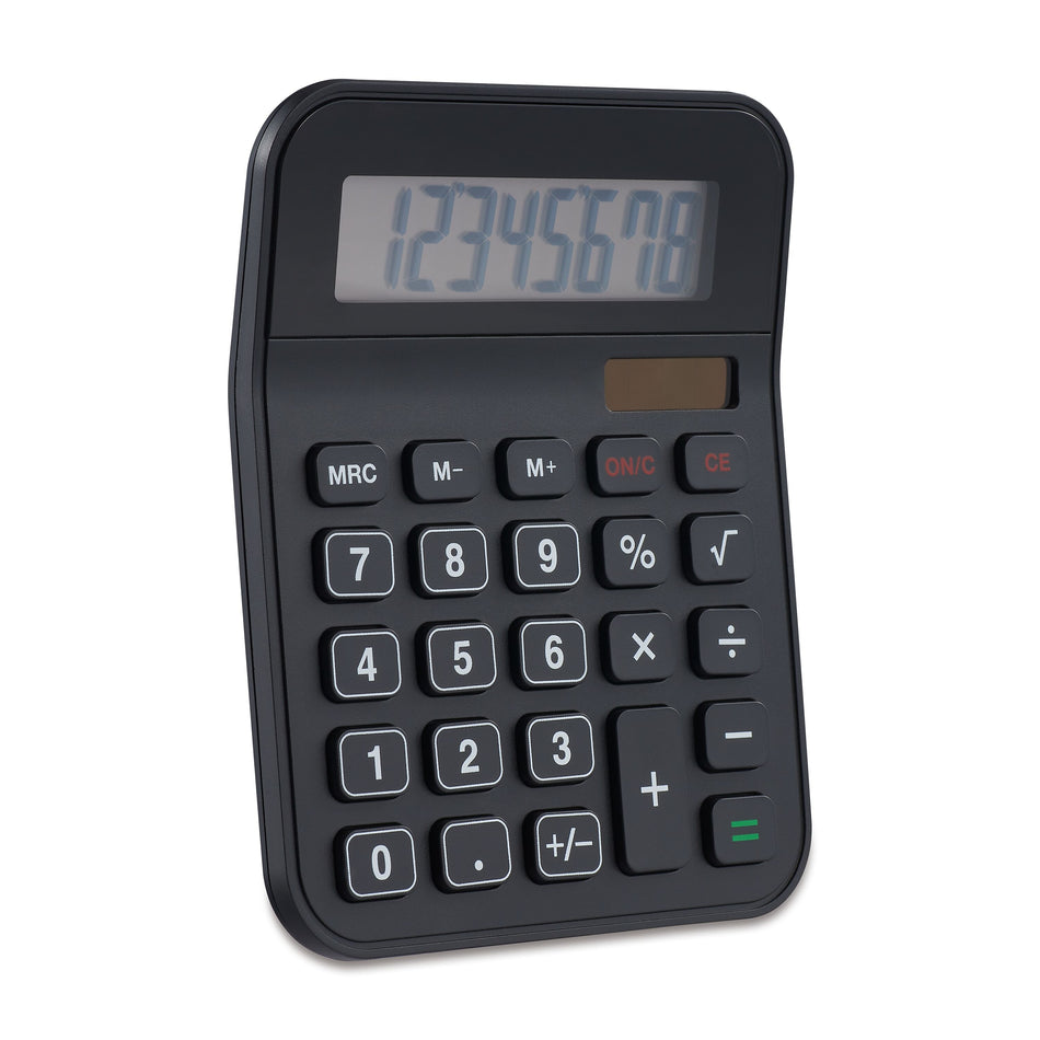 Staples 8-Digit Solar and Battery Basic Calculator, Black