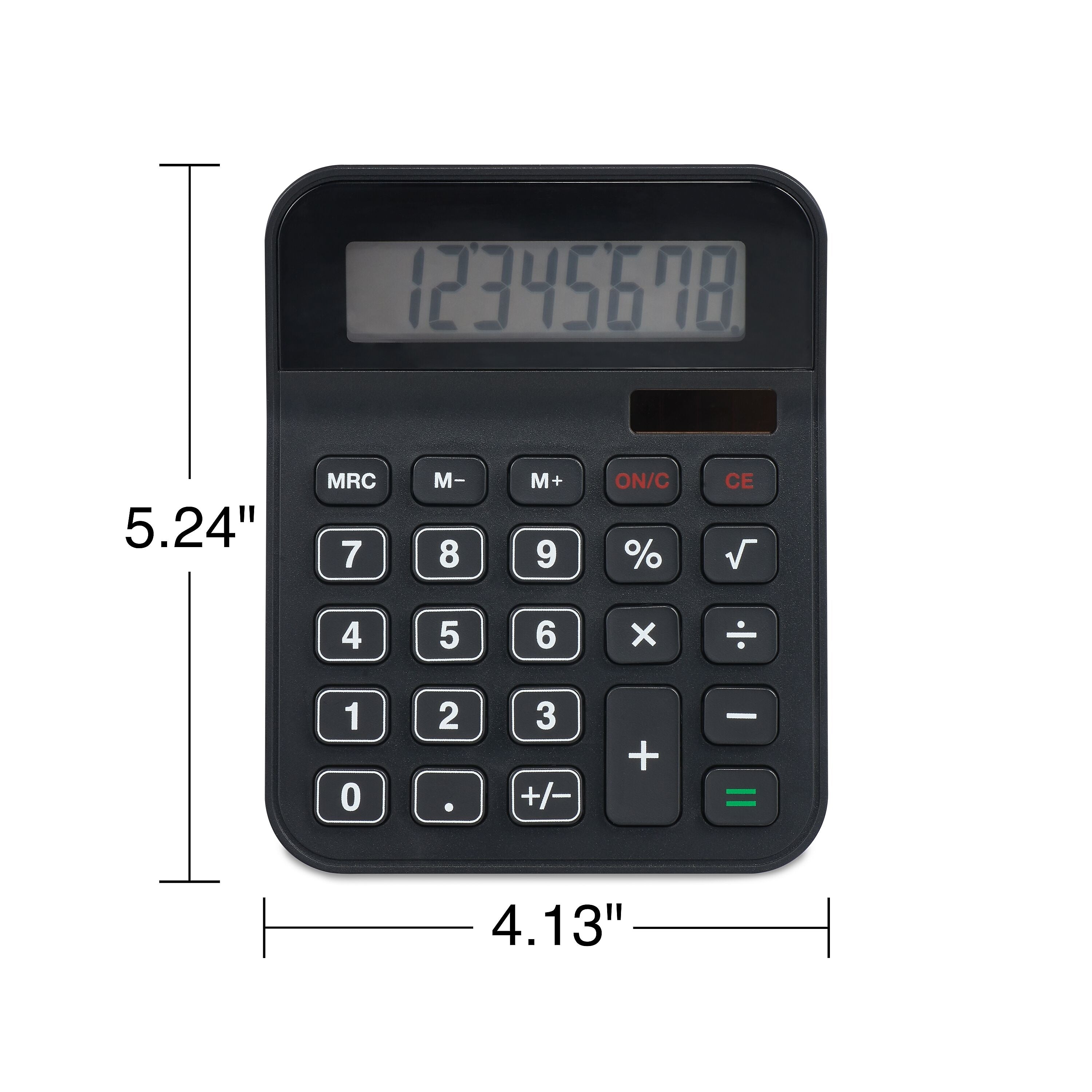 Staples 8-Digit Solar and Battery Basic Calculator, Black