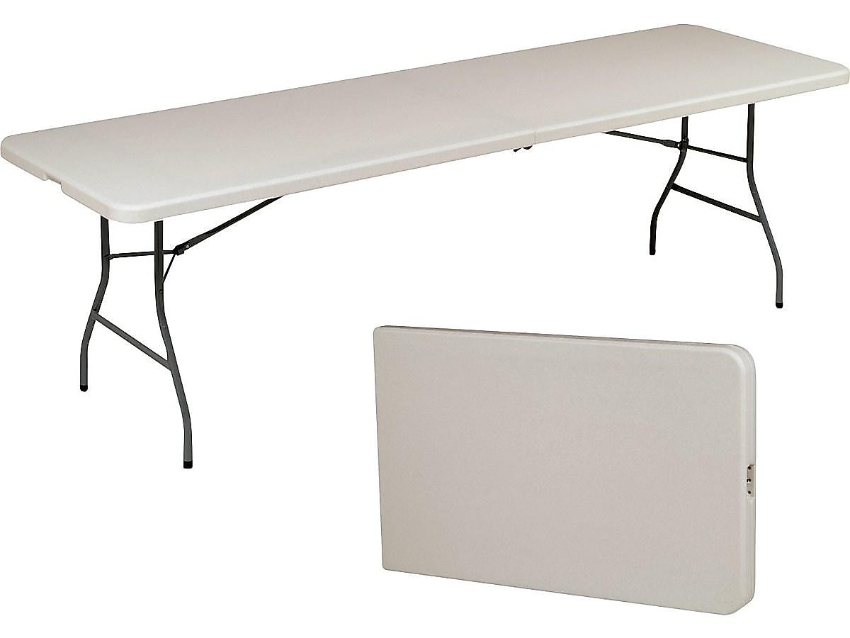 Staples® 8' x 30" Folding Table, White