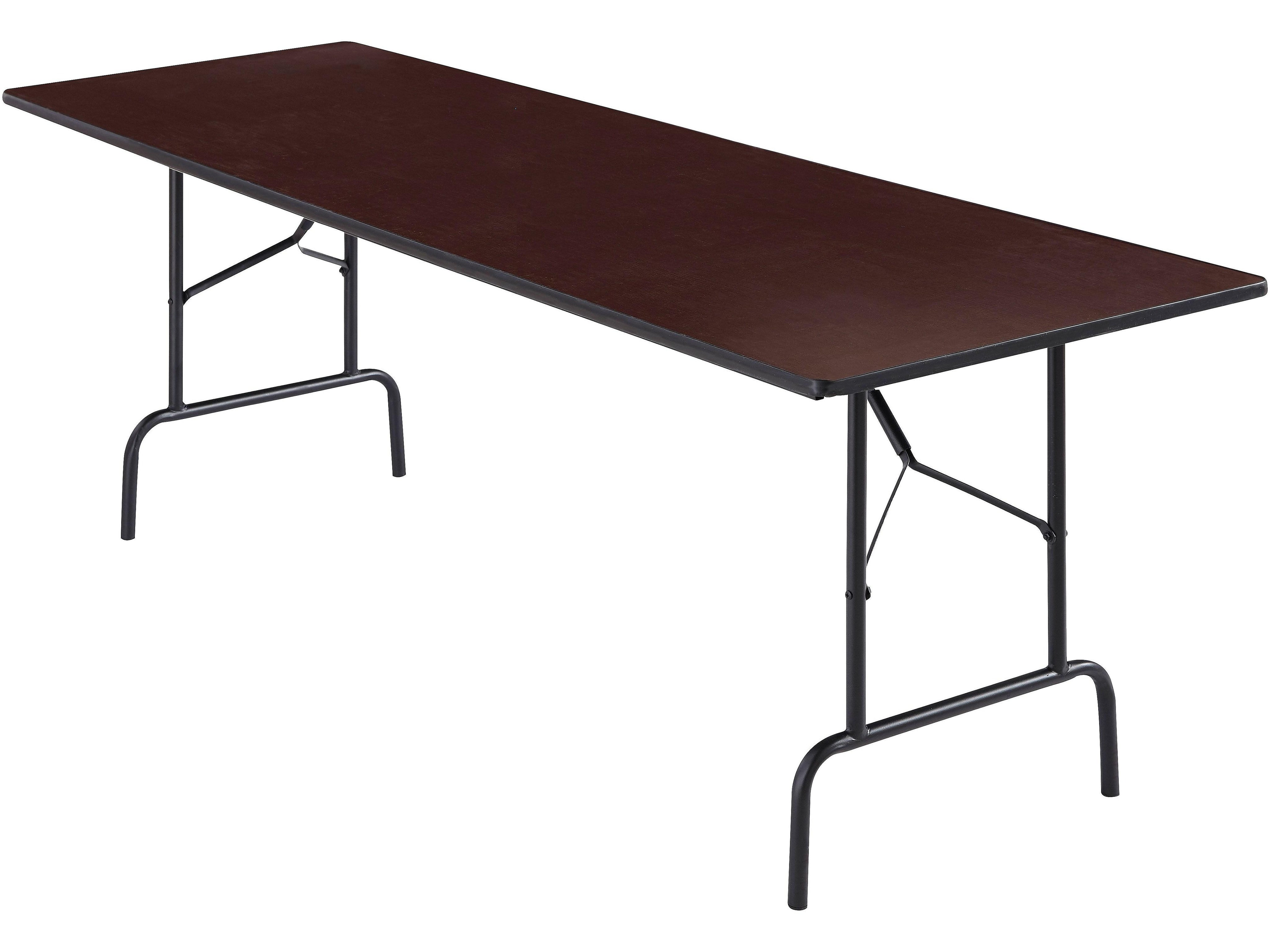 Staples® 8' x 30" Wooden Folding Table, Walnut