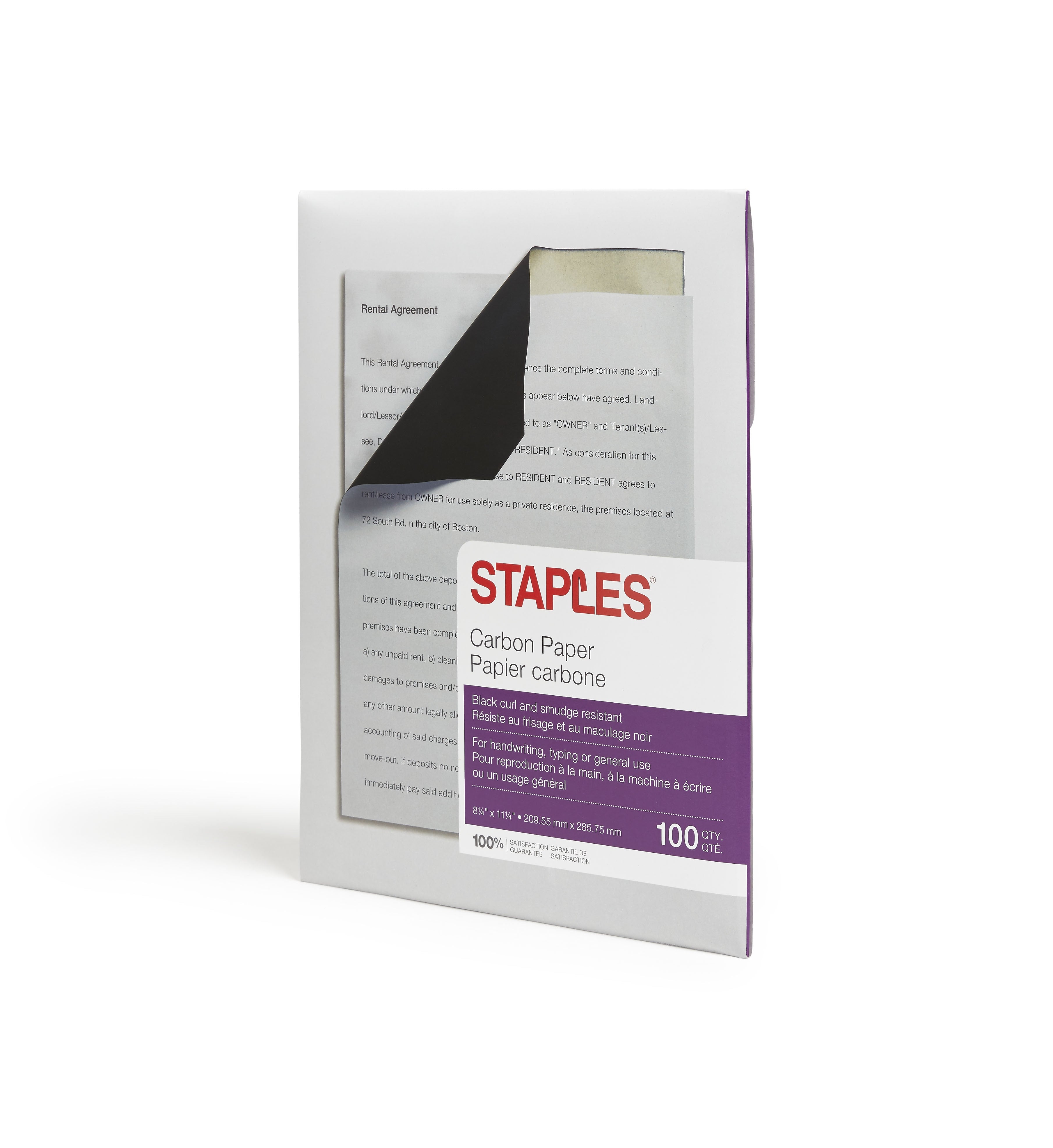 Staples® 8.25" x 11.25" Medical Carbon Paper, Black, 100 Sheets/Ream, /Box