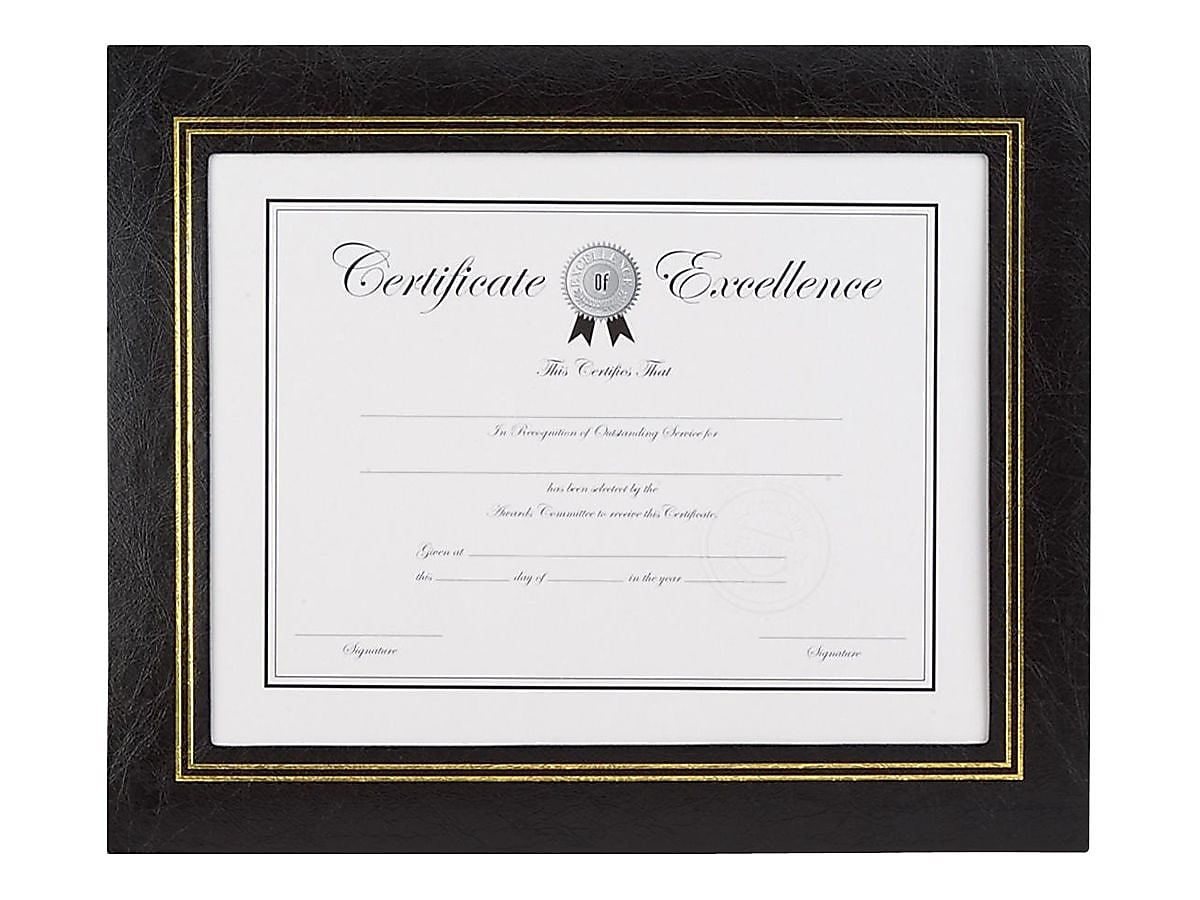 Staples® 8.5" x 11" Faux Leather/Leather Certificate Frames, Leatherette, 2/Pack