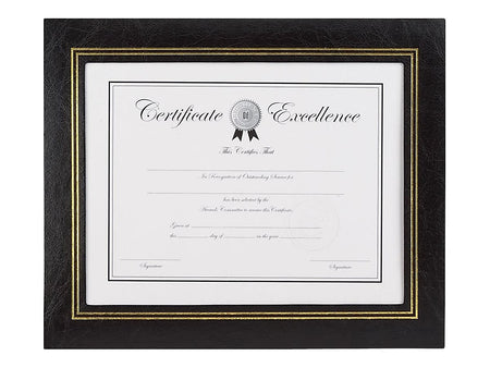 Staples® 8.5" x 11" Faux Leather/Leather Certificate Frames, Leatherette, 2/Pack