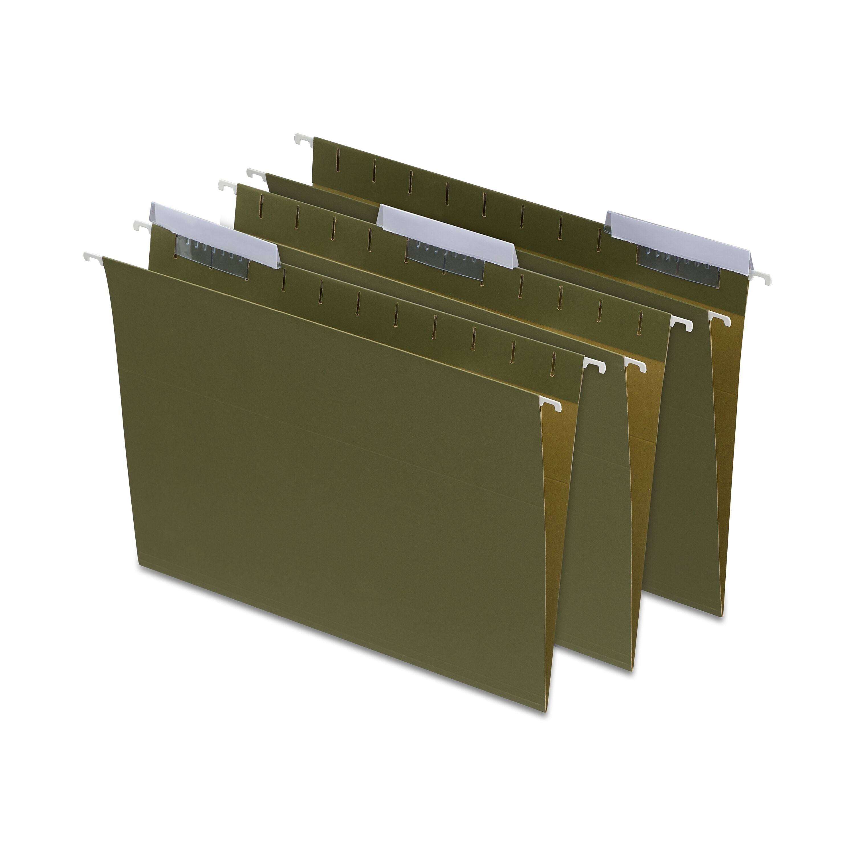 Staples® 95% Recycled Hanging File Folders, 1/3-Cut Tab, Letter Size, Standard Green, 25/Box