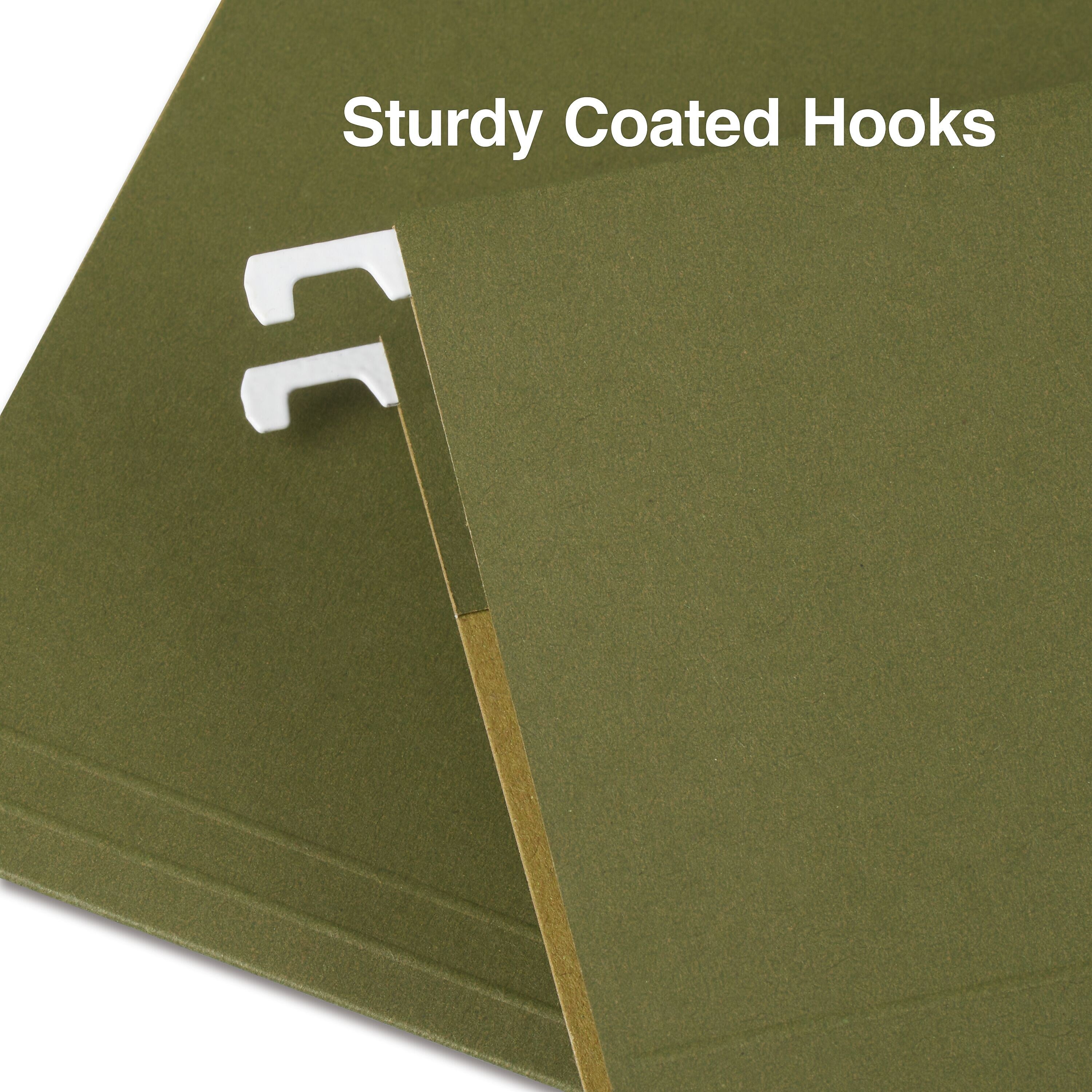 Staples® 95% Recycled Hanging File Folders, Stright Cut, Letter Size, Standard Green, 25/Box