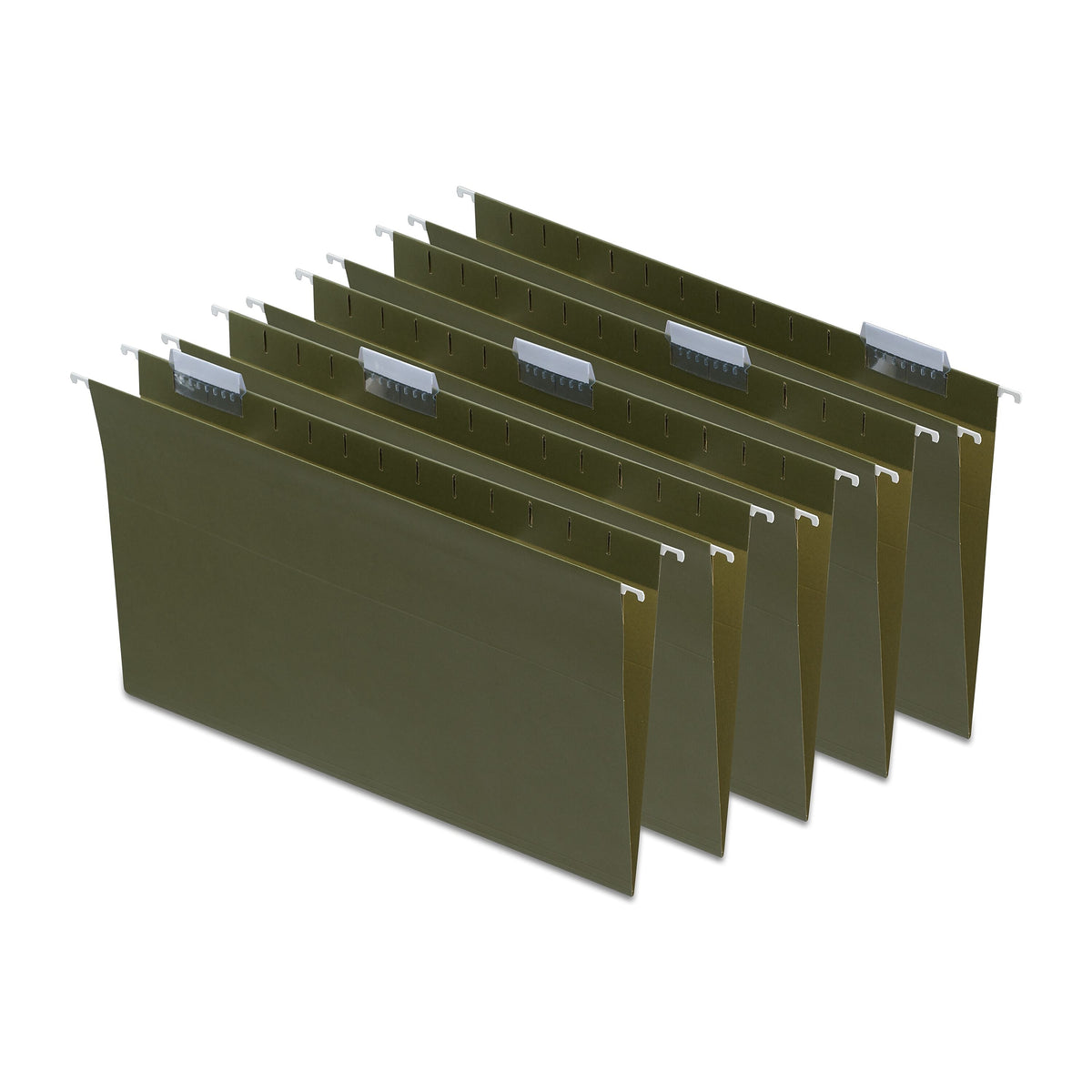 Staples® 95% Recycled Heavy Duty Hanging File Folders, 1/5-Cut Tab, Legal Size, Standard Green, 25/Box