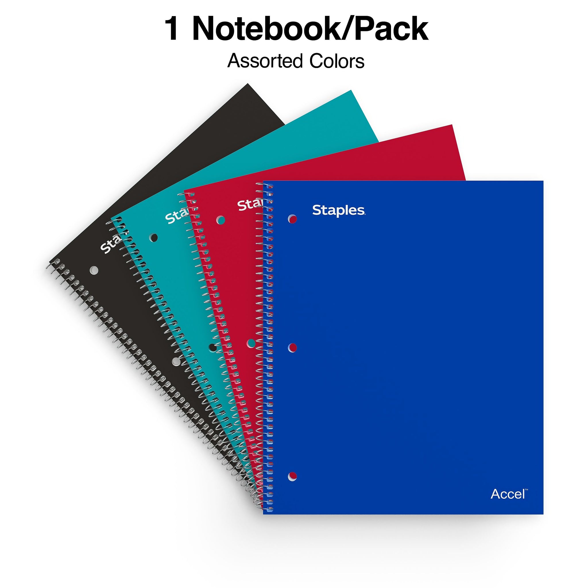 Staples® Accel 5-Subject Notebook, 8.5