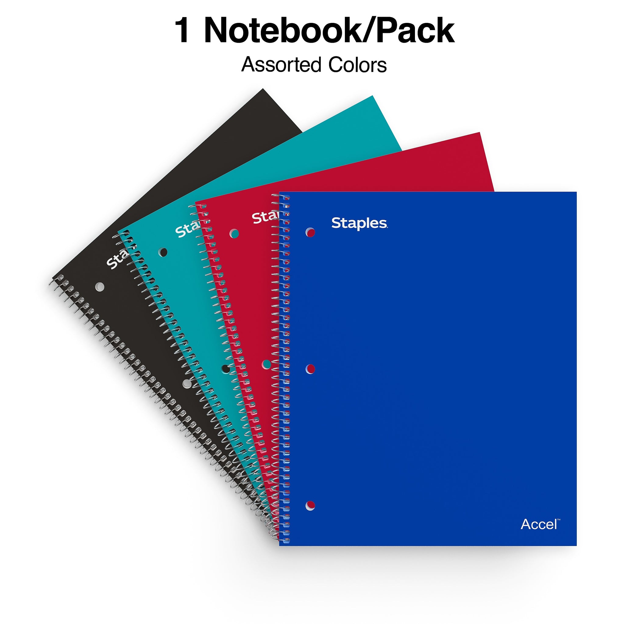 Staples® Accel 5-Subject Notebook, 8.5