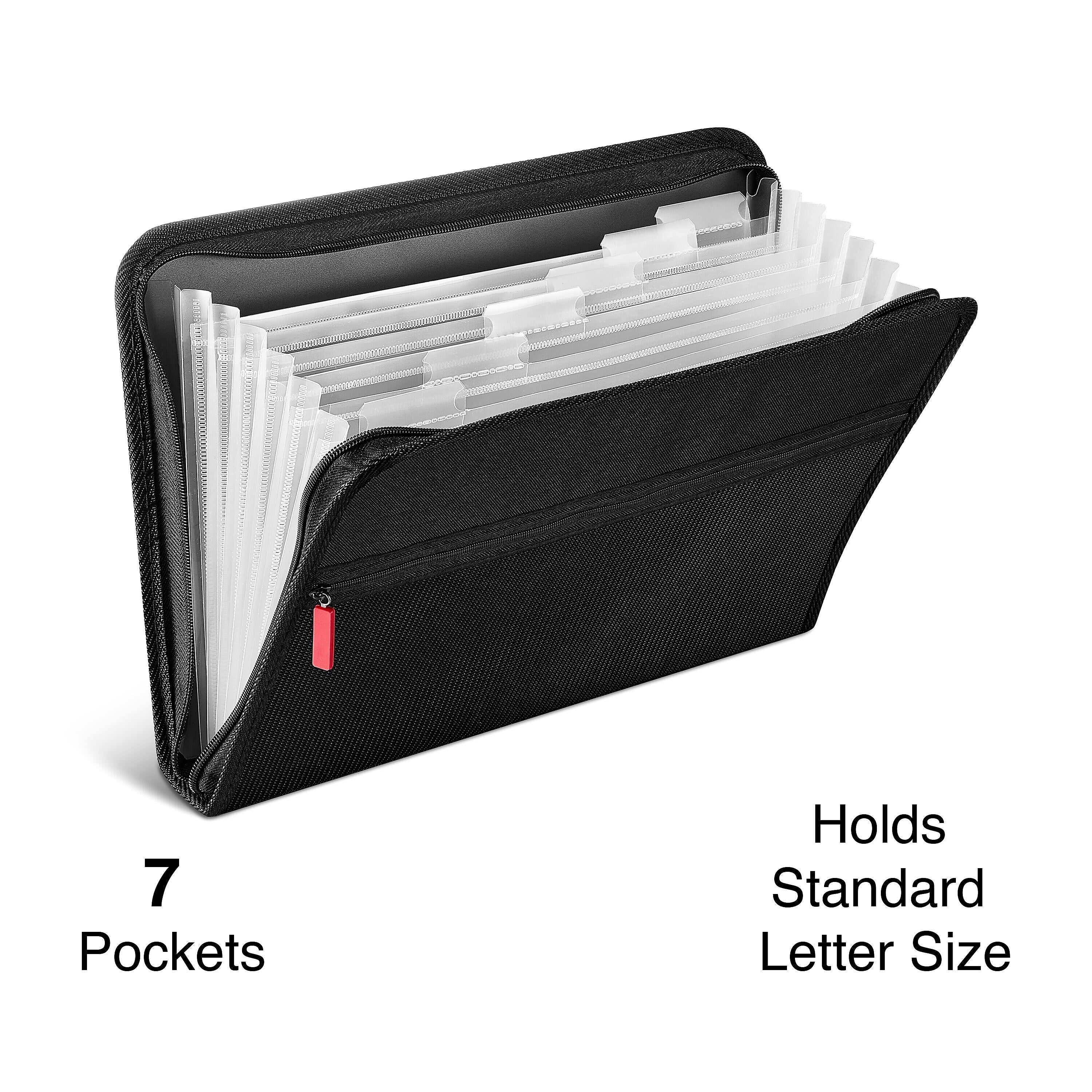 Staples Accordion File, 7-Pocket, Letter Size, Black