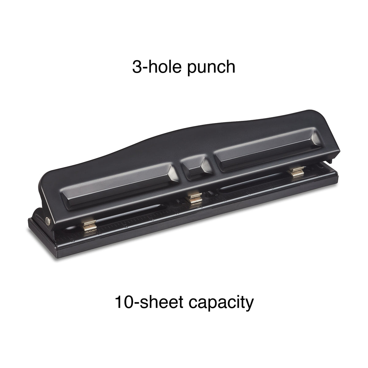 Staples Adjustable Punch, 10 Sheet Capacity, Black