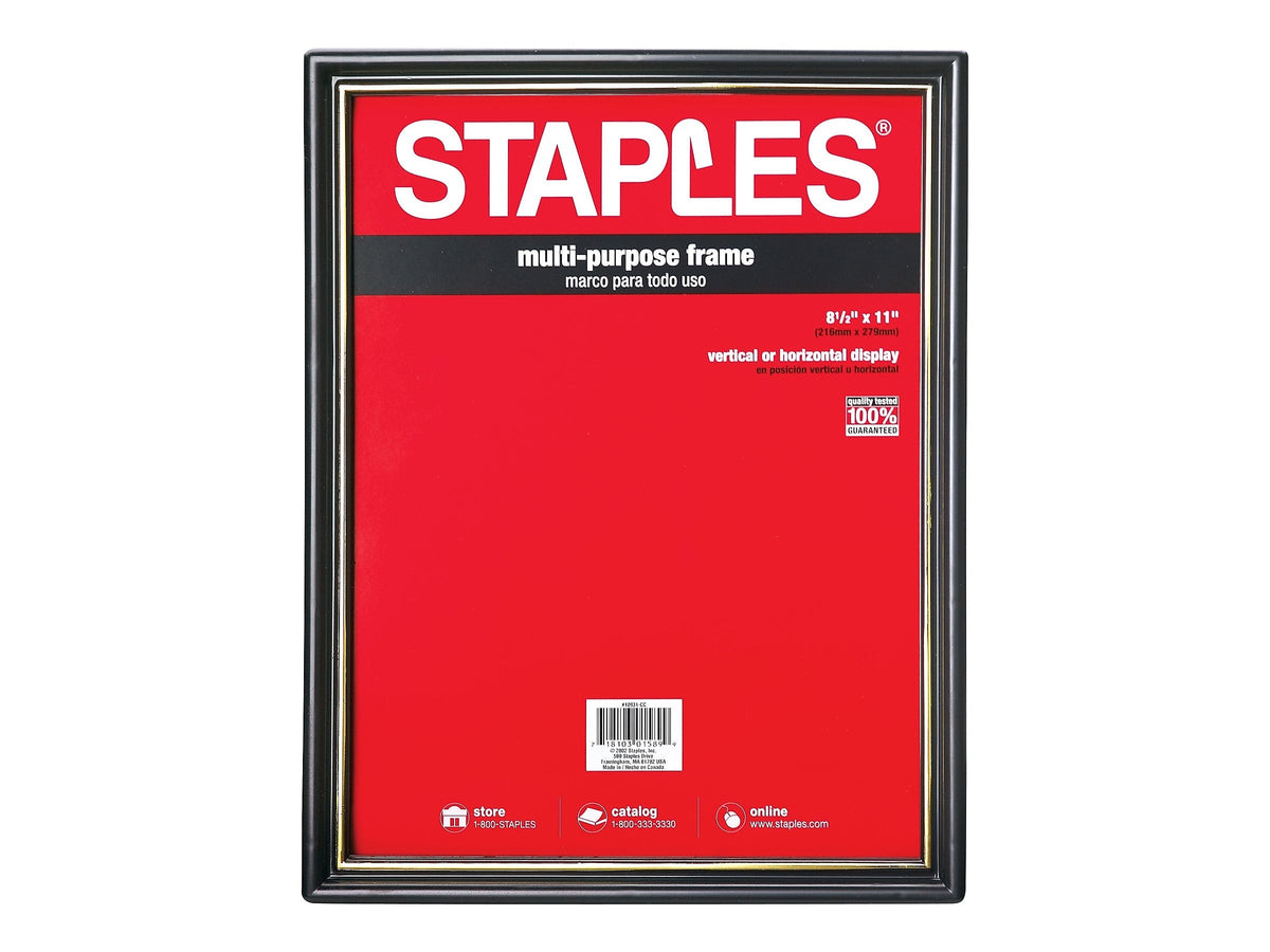 Staples® All Purpose 8.5" x 11" Plastic Picture Frames, Black