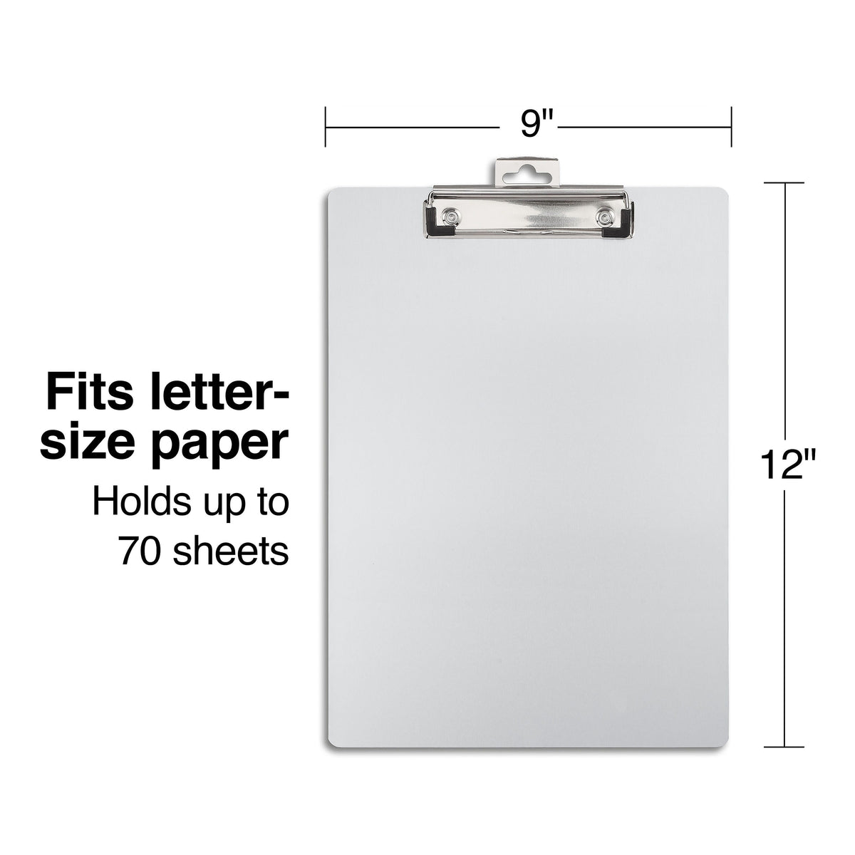 Staples Aluminum Clipboard, Letter Size, Silver