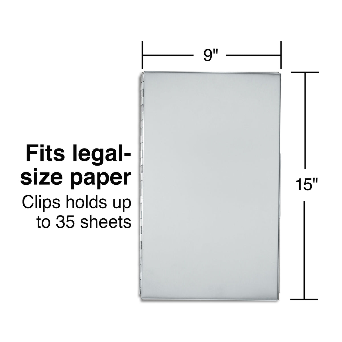 Staples Aluminum Storage Clipboard, Legal Size, Gray/Silver