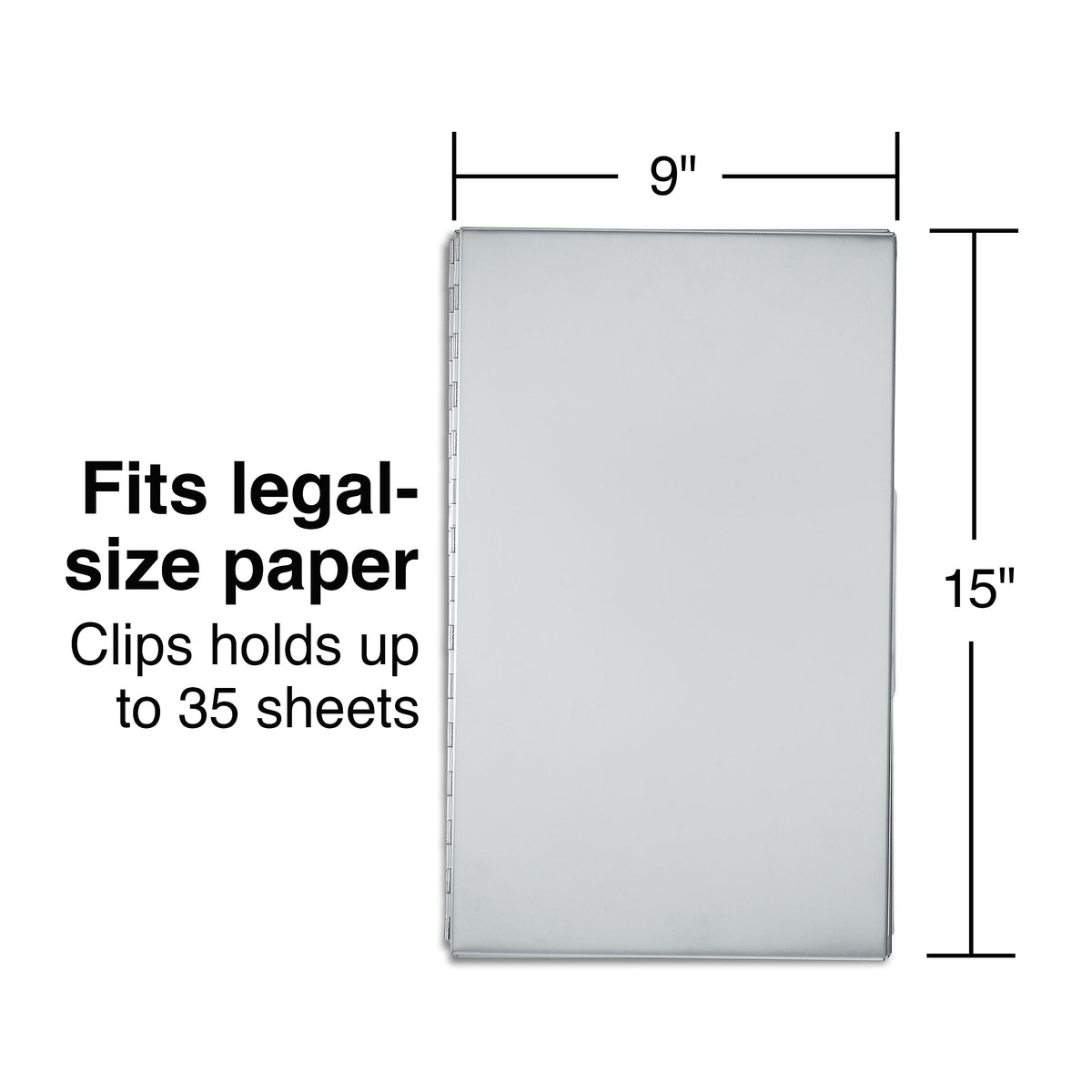 Staples Aluminum Storage Clipboard, Legal Size, Gray/Silver