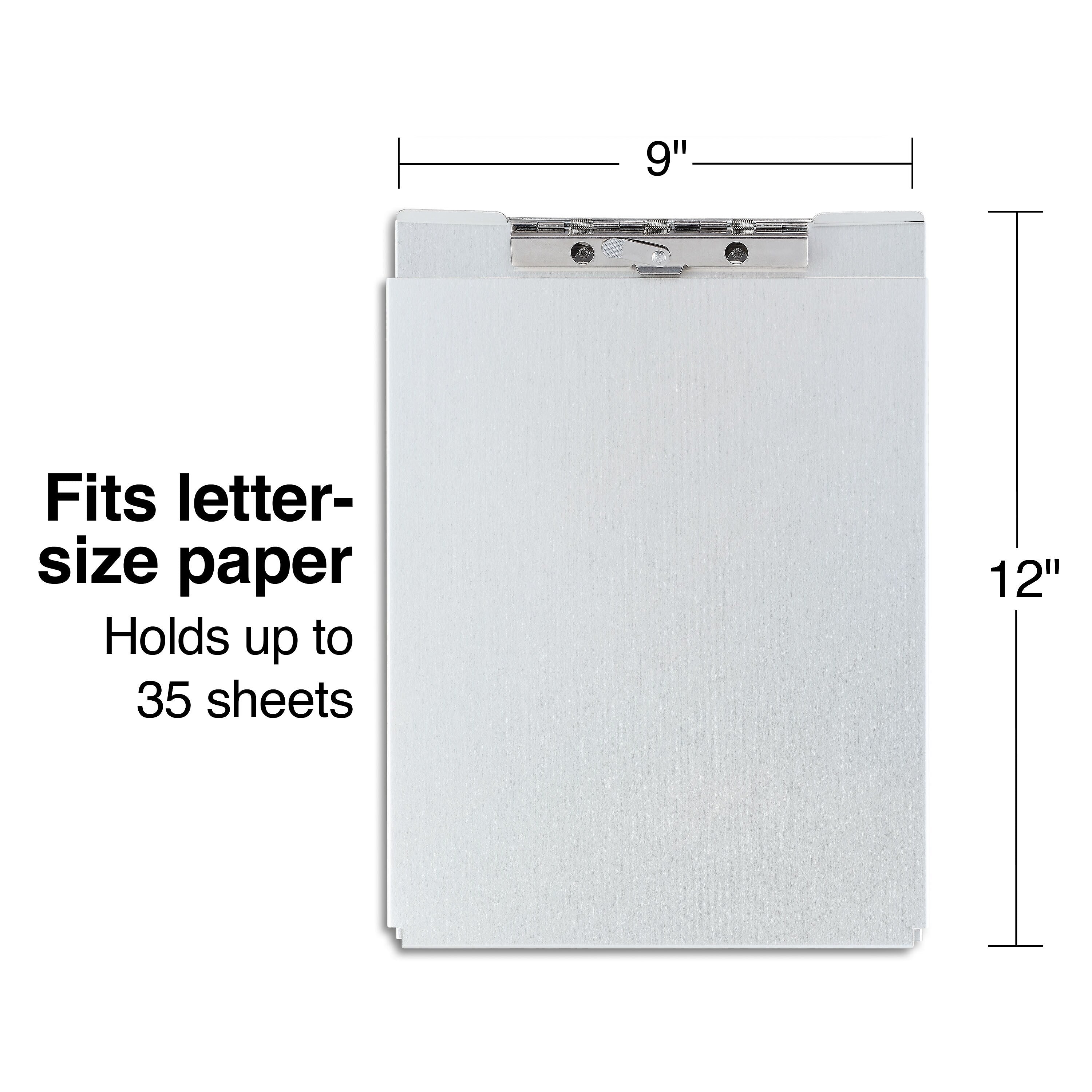 Staples Aluminum Storage Clipboard, Letter Size, Silver