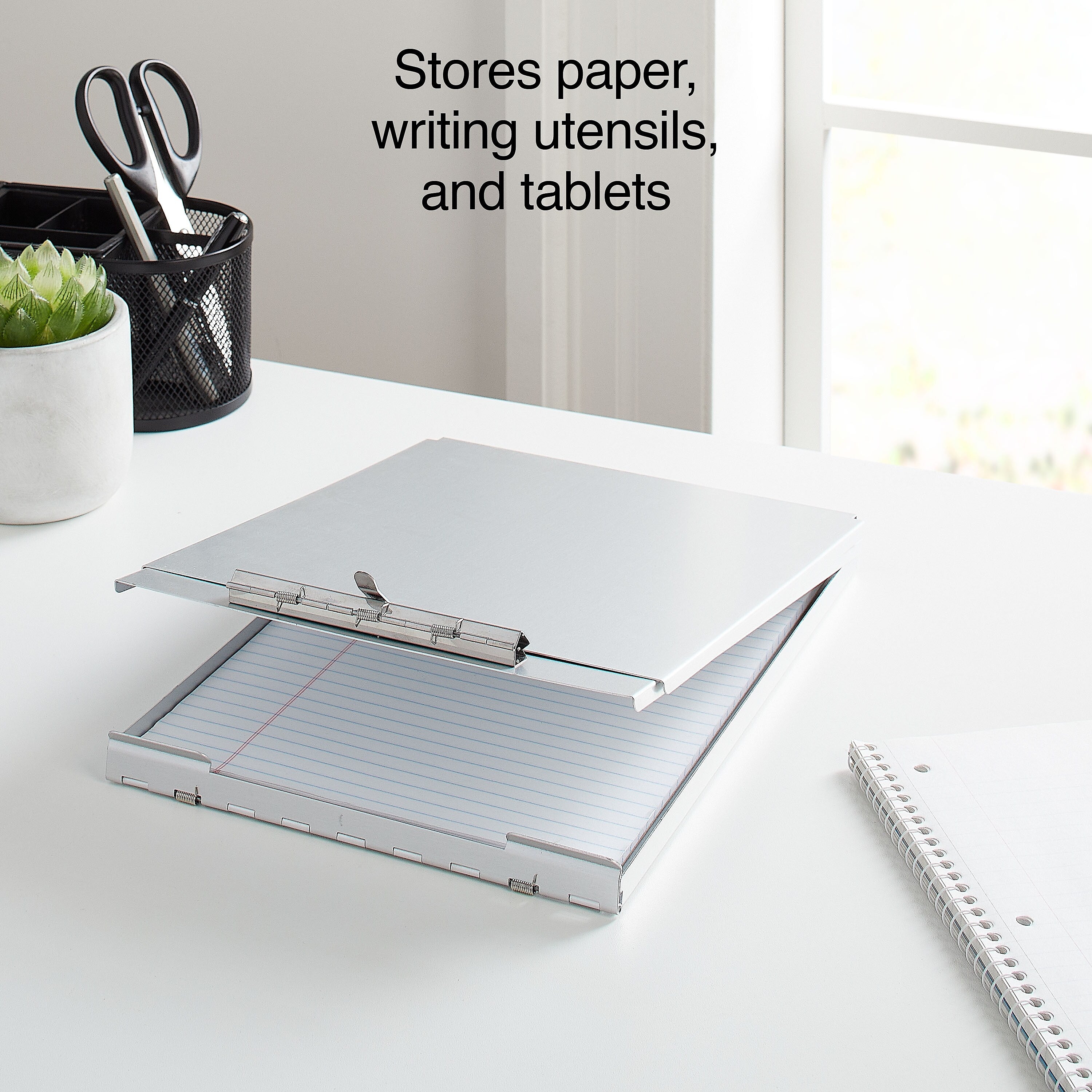 Staples Aluminum Storage Clipboard, Letter Size, Silver