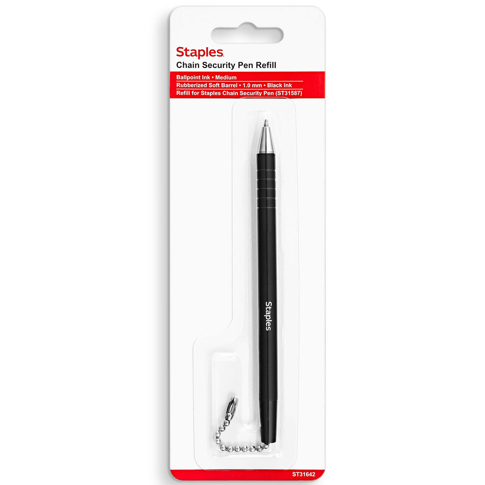 Staples® Anchor Ballpoint Pen Refill, Medium Point, Black Ink