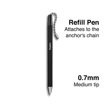 Staples® Anchor Ballpoint Pen Refill, Medium Point, Black Ink