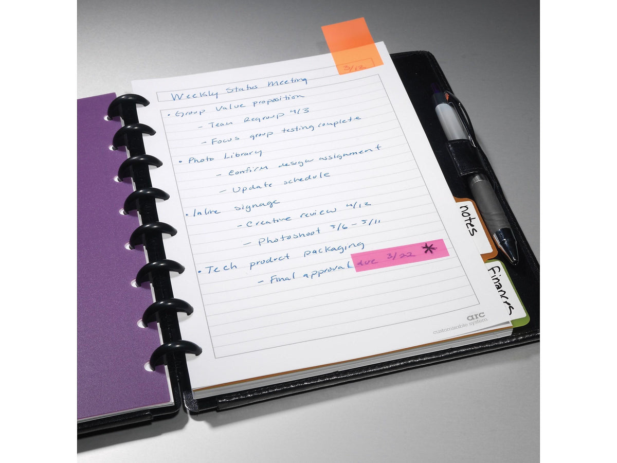 Staples Arc Customizable Notebook, 6-3/4" x 8-3/4", 60 Sheets, Narrow Ruled, Black